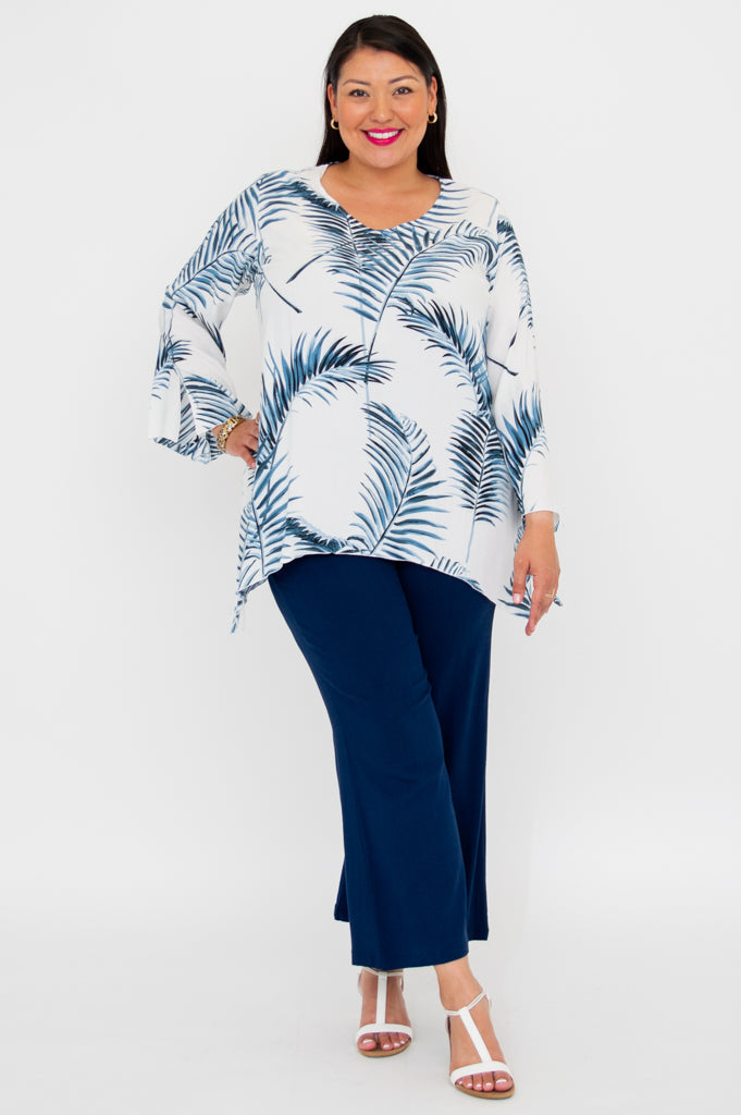 Dorothy Top - Stylish Women's Blouse with Palm Print | Perfect for Casual Outings, Beach Vacations & Summer Fashion