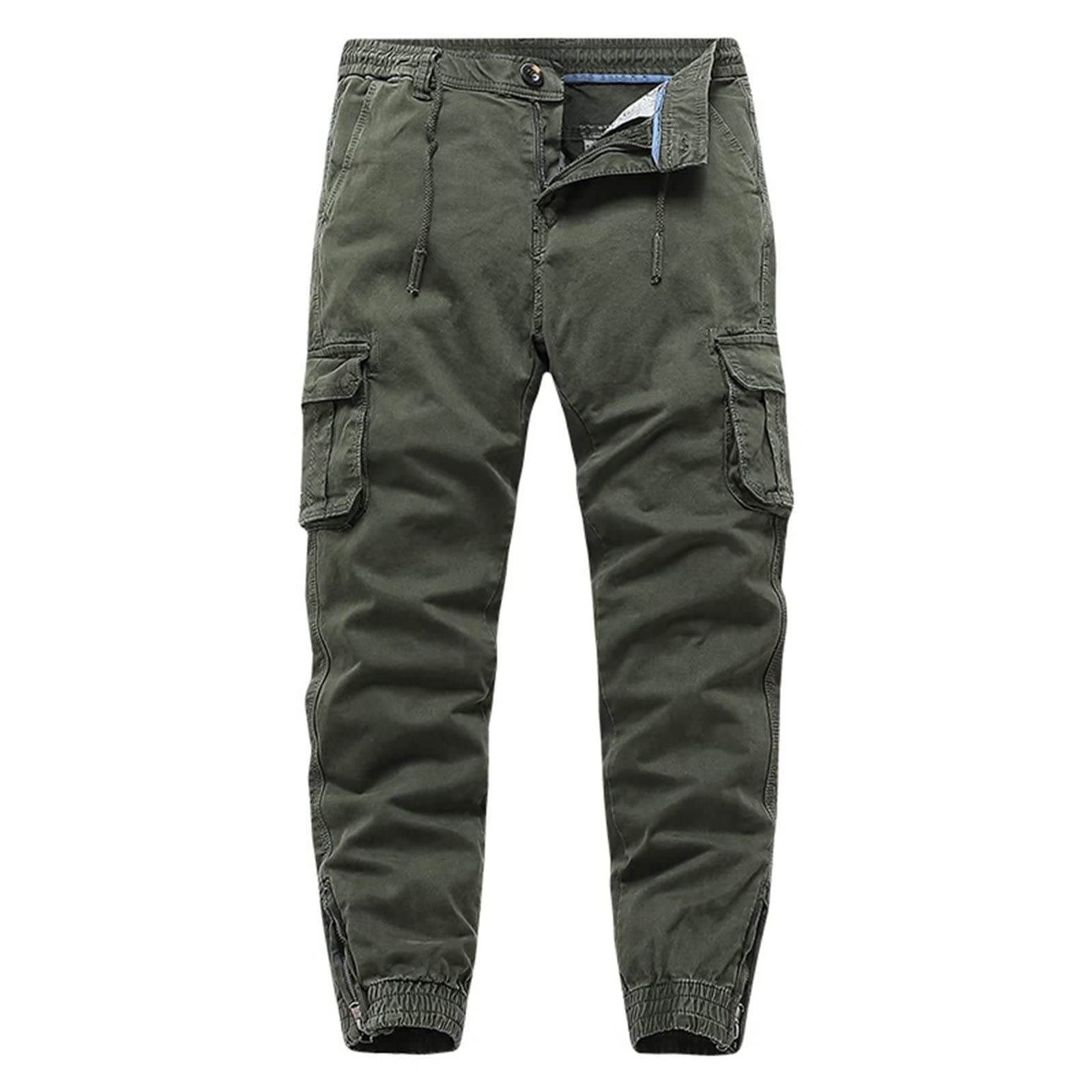 100% Cotton Men's Outdoor Hiking Cargo Pants with Multi-Pockets - Durable Combat Work Trousers & Joggers for Hiking, Camping, and Outdoor Adventures