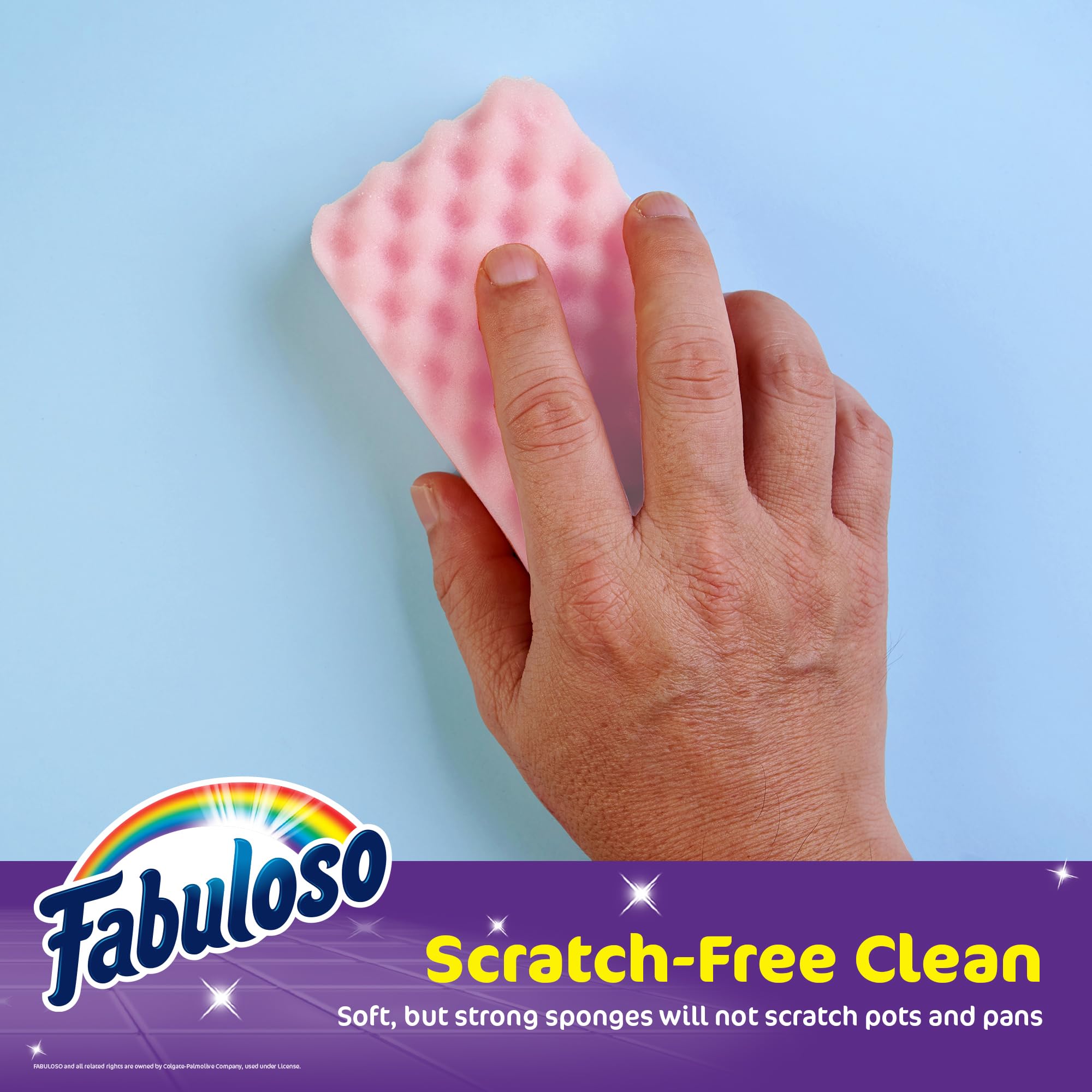 Fabuloso Purple Sponges 4-Pack | Non-Scratch Dish Sponges for Kitchen Cleaning | Safe for Dishes, Countertops & Delicate Surfaces | Perfect for Daily Dishwashing & Household Cleaning Tasks