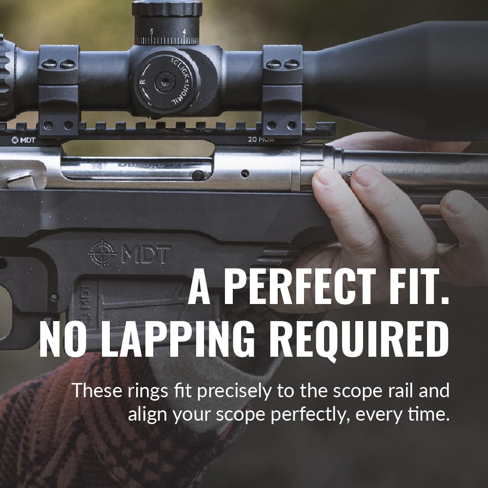 MDT Premier Lightweight Scope Rings - High Precision Aluminum 30mm 34mm 1 inch Picatinny Scope Mounts for Rifles, Low/Medium/High/X-High Profile - Perfect for Hunting, Tactical Shooting & Long Range Precision