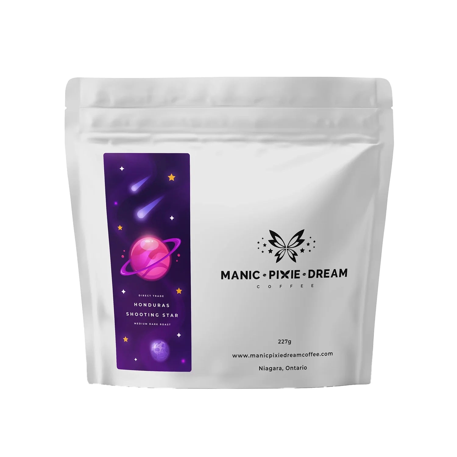 Premium Manic Pixie Dream Coffee Shooting Star Whole Bean Espresso - 8oz (227g) Dark Roast Specialty Coffee Beans for Espresso Machine & French Press - Perfect for Morning Boost & Afternoon Pick-Me-Up