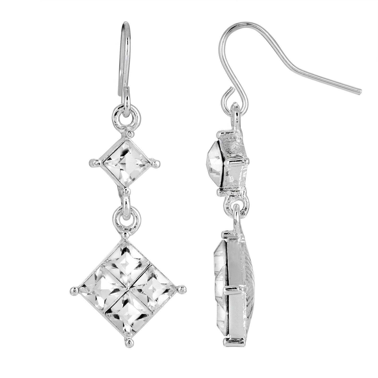 1928 Jewelry Austrian Crystal Diamond Drop Earrings for Women - Elegant Dangle Earrings for Weddings, Parties & Special Occasions