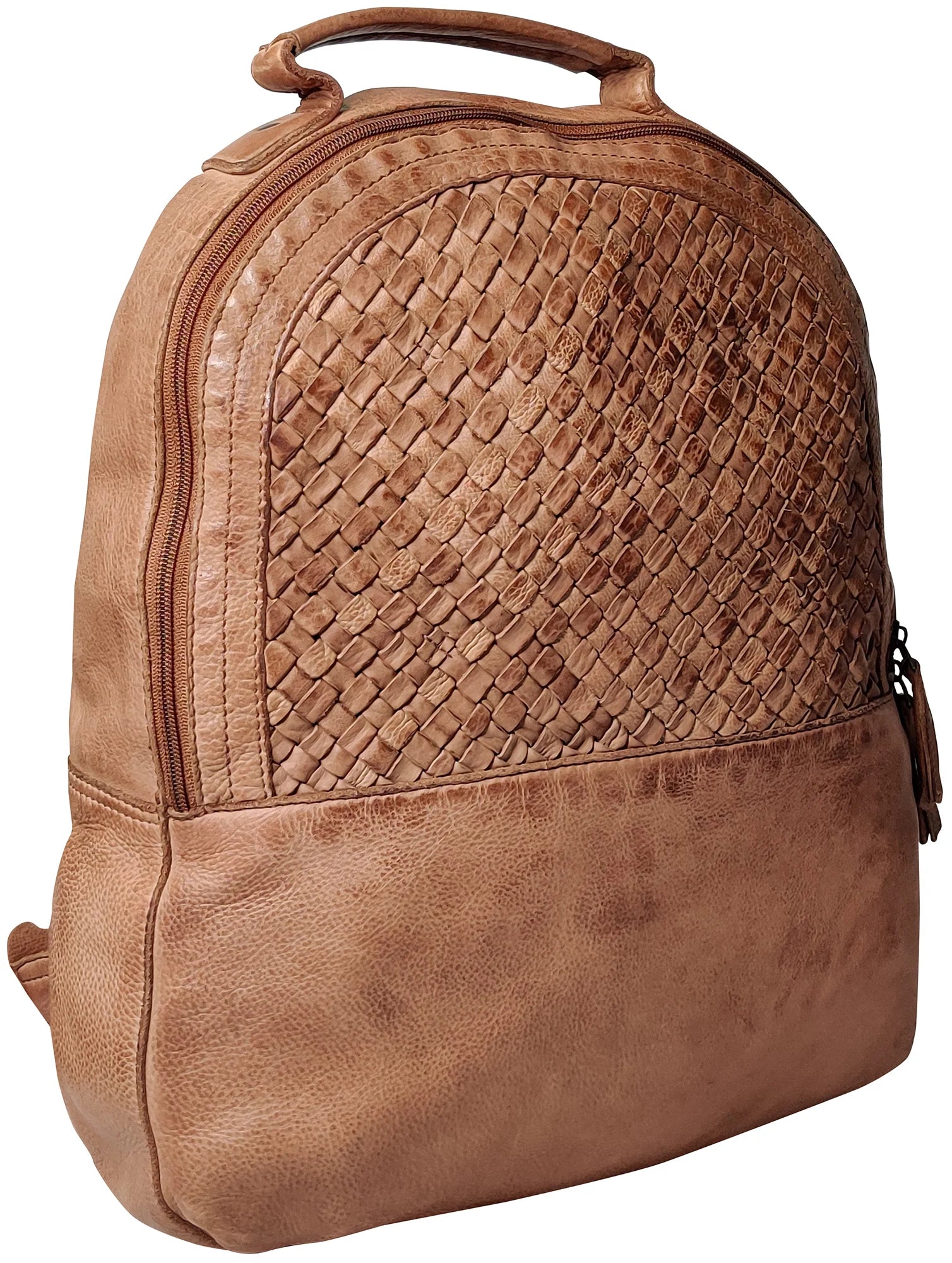 Premium Genuine Leather Laptop Backpack for Women - 15.6 Inch Business Travel Backpack - Stylish Cognac Brown Work Bag - Perfect for Office, Commuting & College