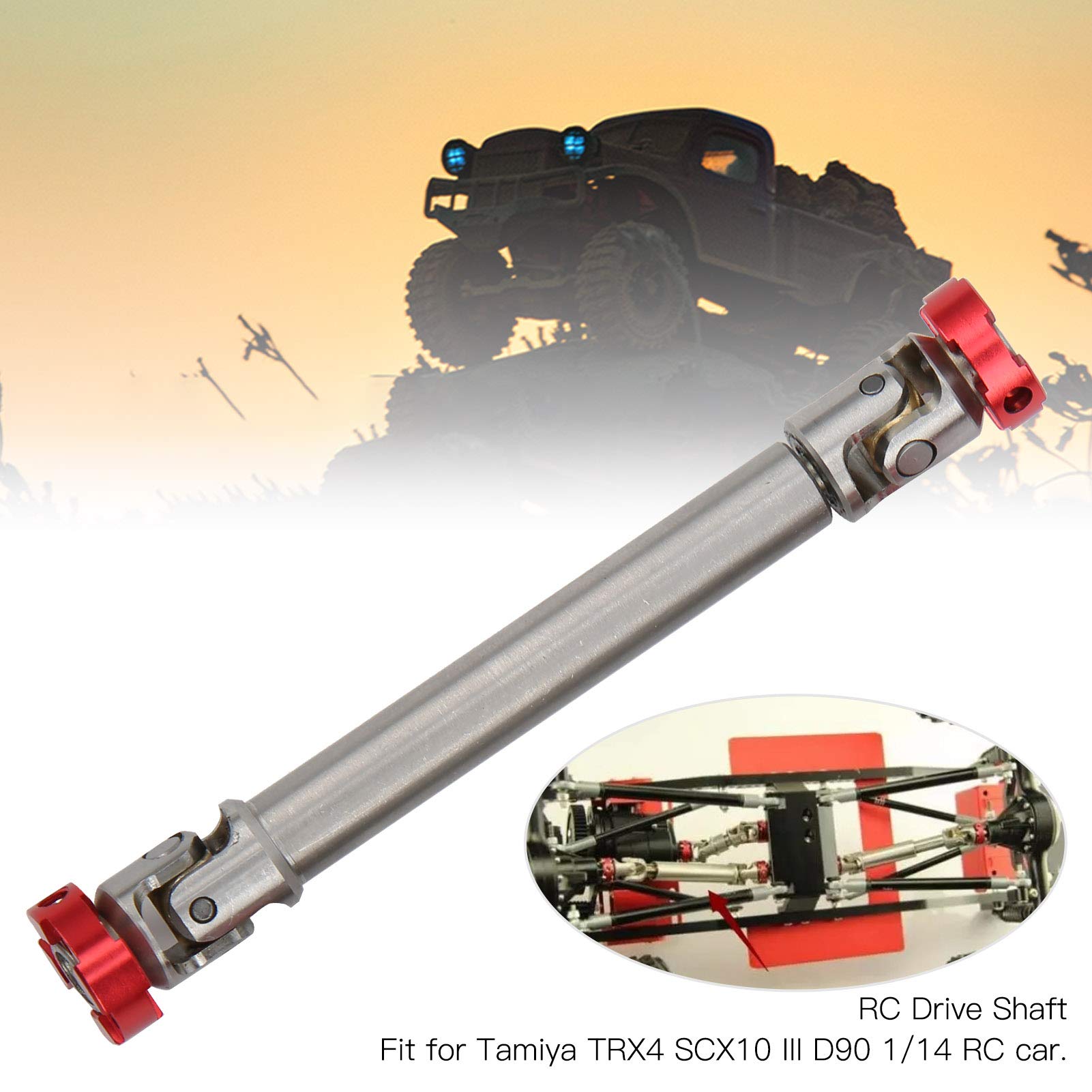 Durable Universal RC Car Drive Shaft Upgrade Parts - Multiple Spline Design for Tamiya SCX10 III & D90 1/14 Scale RC Cars (90-110mm) | Perfect for Off-Road Crawling & RC Vehicle Performance Enhancement