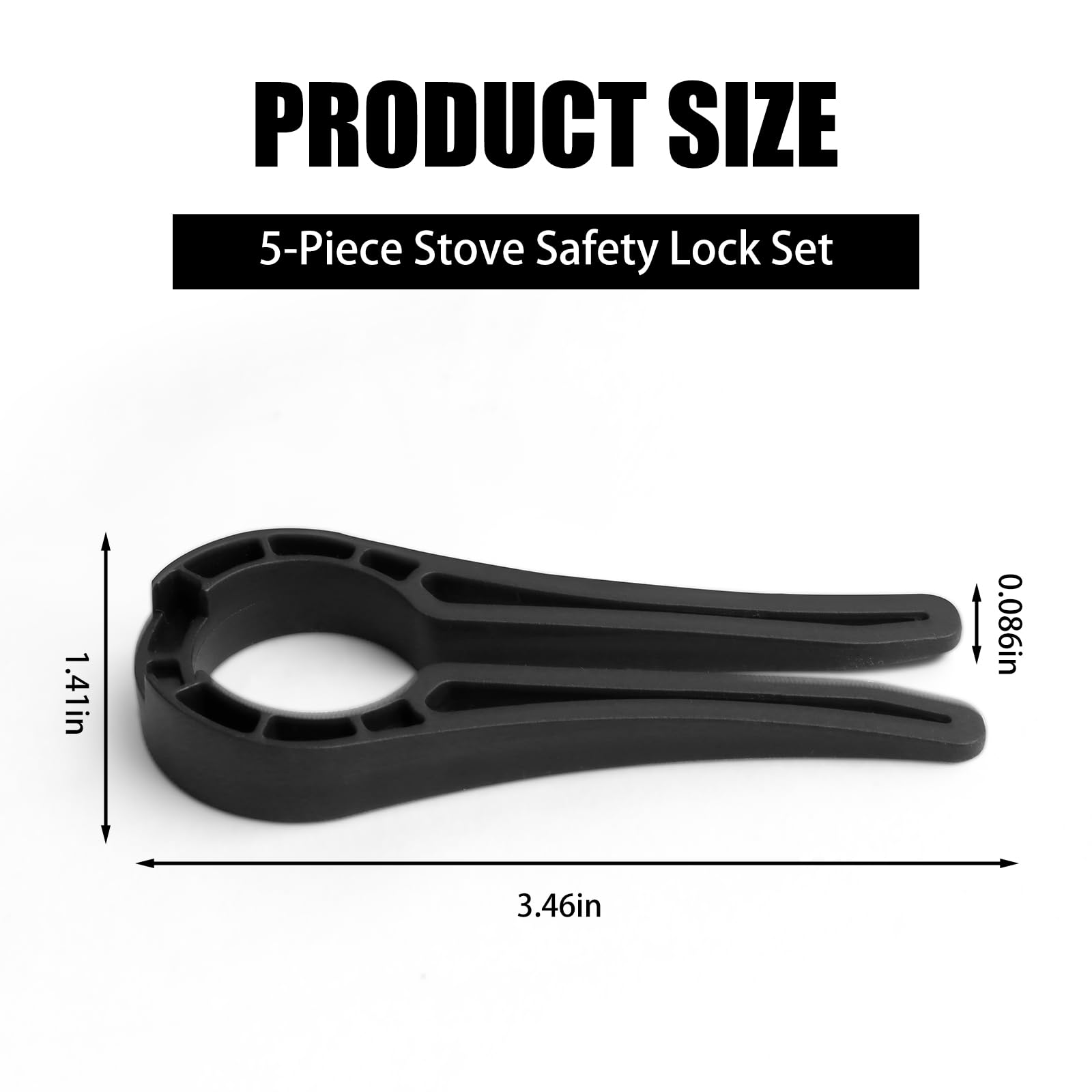 Gas Stove Knob Safety Locks - 5 Pack Child & Pet Proof Oven Knob Covers - Heat Resistant Black Stove Locks for Kitchen Safety - Perfect for Homes with Toddlers or Curious Pets