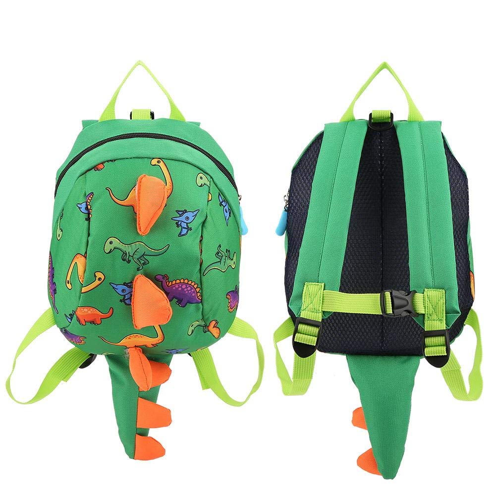Dinosaur Backpack for Kids & Toddlers - Cartoon School Backpack with Safety Harness Leash, Snack & Lunch Bag for Preschool Boys & Girls (Green) | Perfect for School, Travel & Outdoor Adventures