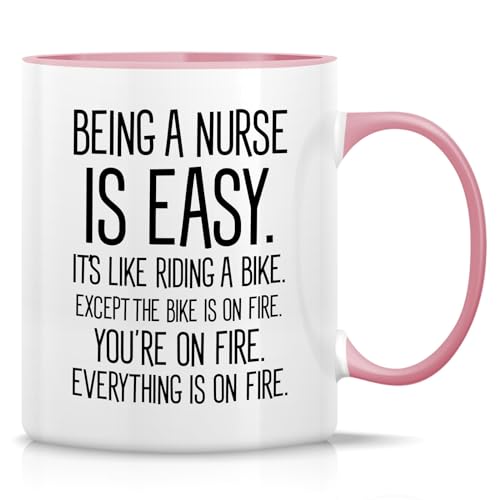 NSE009 - White Mug with Pink Handle and Inner
