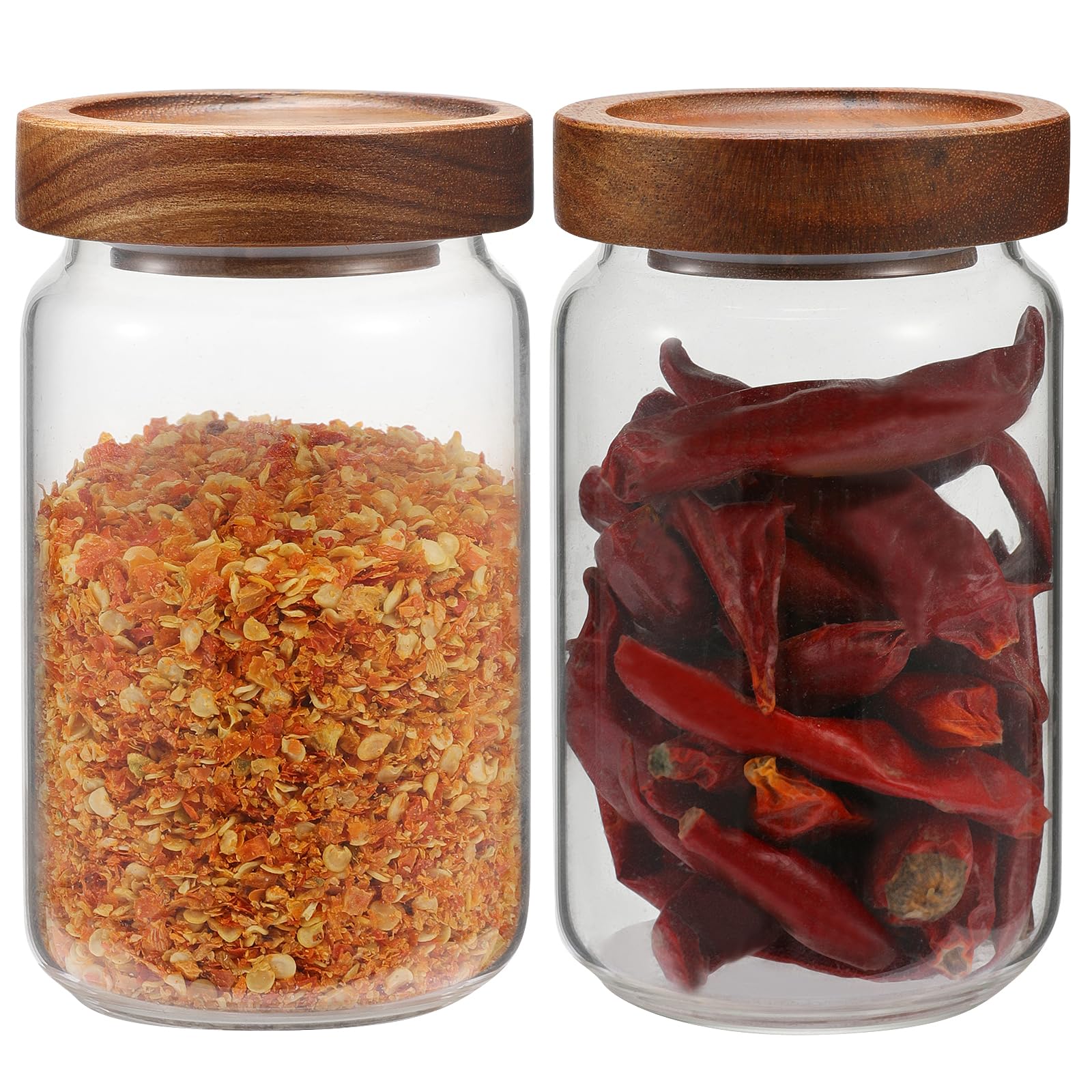 2-Pack Small Glass Jars with Lids - 6.7oz (200ml) Borosilicate Glass Containers for Spices, Nuts, Pasta, Sugar, Candy & Tea - Airtight Mini Storage Bottles for Kitchen, Pantry & DIY Crafts
