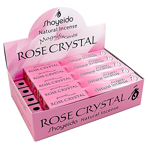 Premium SHOYEIDO Rose Crystal Incense Sticks - 10 Bundles Pack for Meditation, Yoga & Aromatherapy | Natural Fragrance for Home Relaxation & Spiritual Wellness