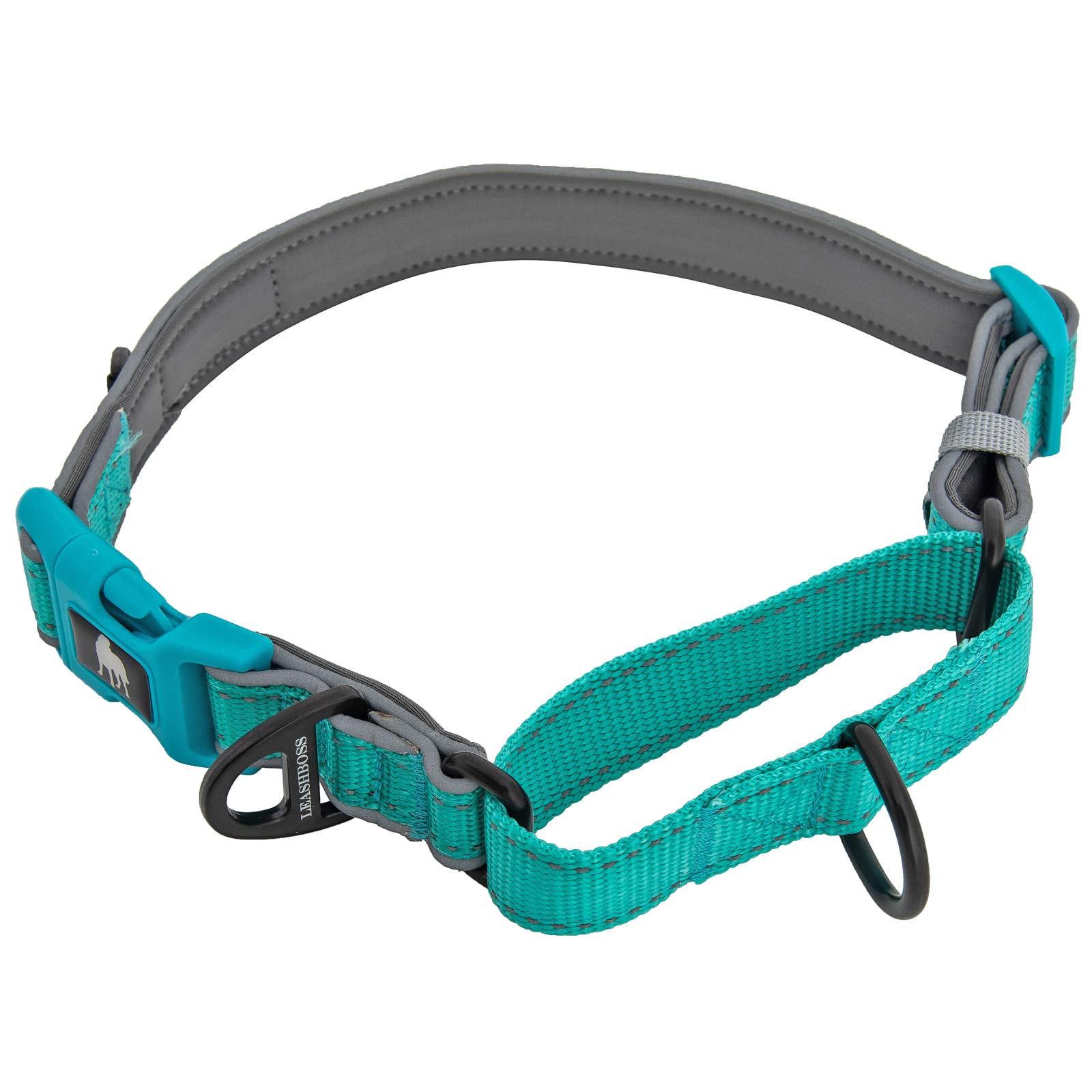 Leash Boss Martingale Dog Collar - Reflective Nylon Training Collar for Small, Medium & Large Dogs | No-Pull Adjustable Collar with Quick Release Buckle | Perfect for Walking, Training & Outdoor Adventures