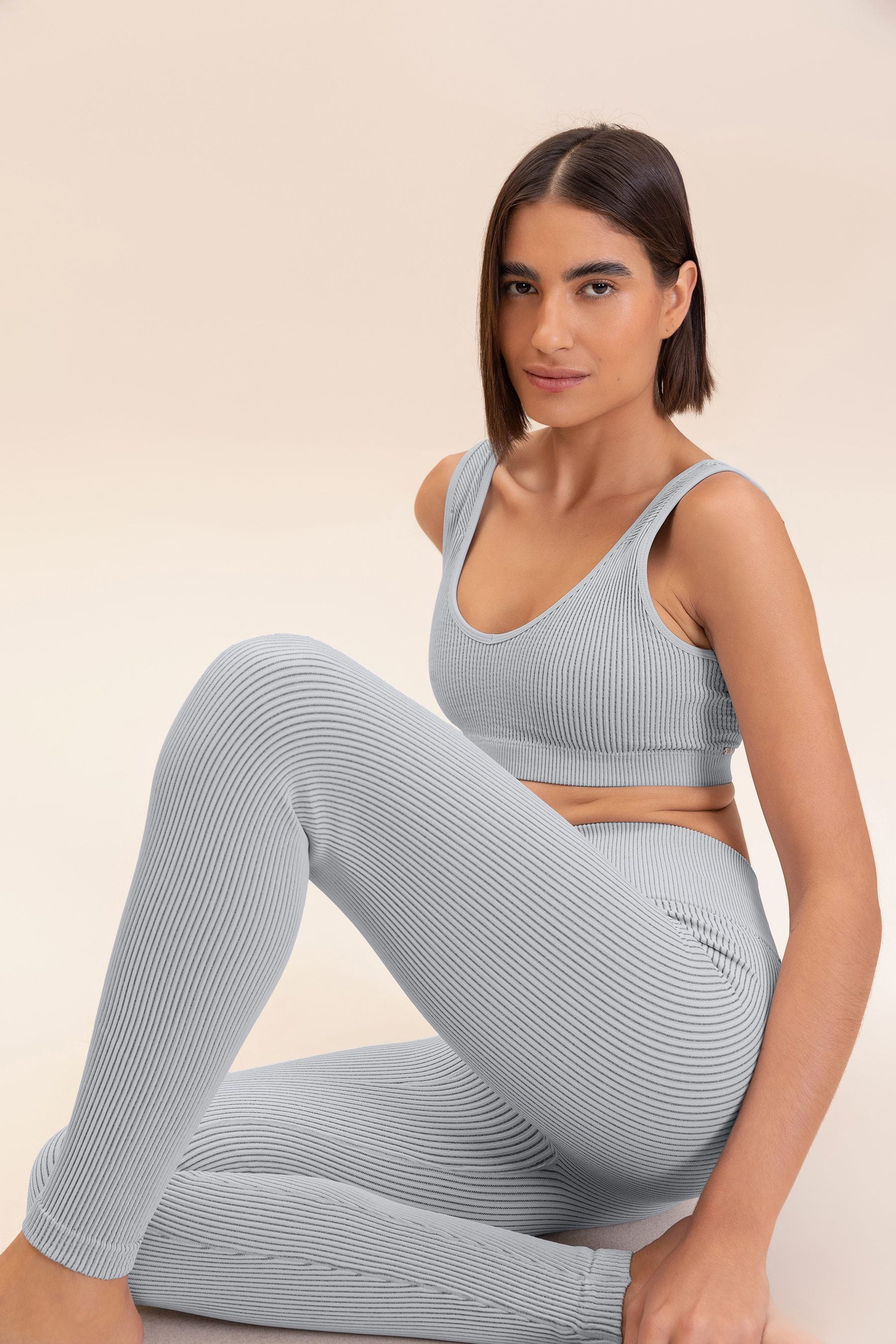 Rib Classic Seamless Leggings for Women - High Waist Yoga Pants, Workout Tights, Comfortable & Stretchy - Perfect for Gym, Running, Lounge & Everyday Wear
