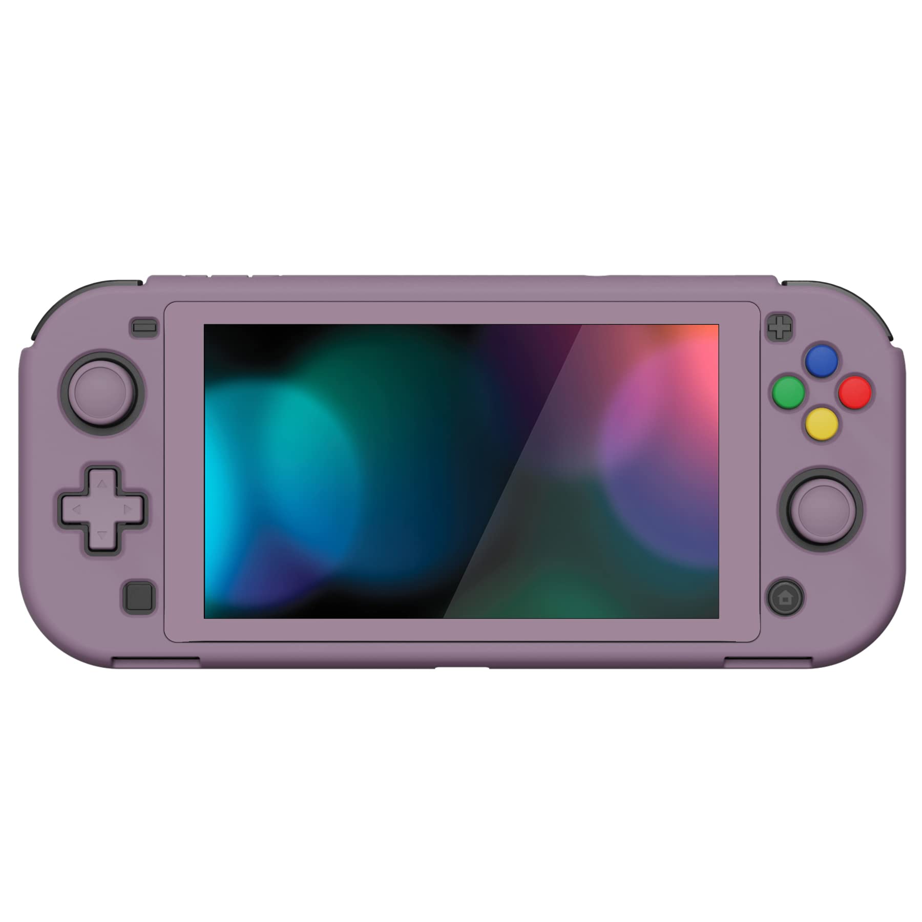 PlayVital ZealProtect Protective Case for Nintendo Switch Lite - Hard Shell Ergonomic Grip Cover with Screen Protector, Thumb Grip Caps & Button Caps (Dark Grayish Violet) | Perfect for Travel, Gaming Sessions & Switch Lite Protection
