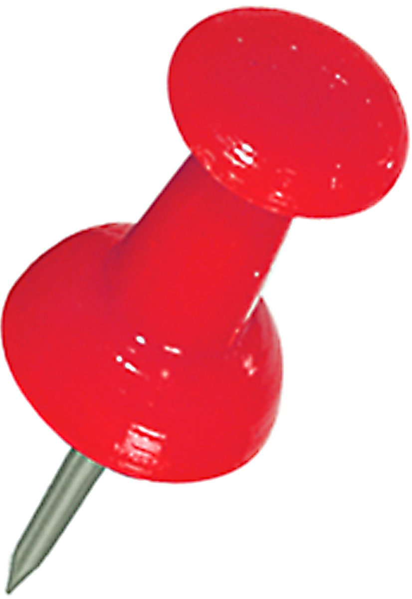Hillman Push Pins - 16 Pack Red Thumb Tacks for Bulletin Boards, Office, School & Home Use - Secure Paper to Walls & Cork Boards