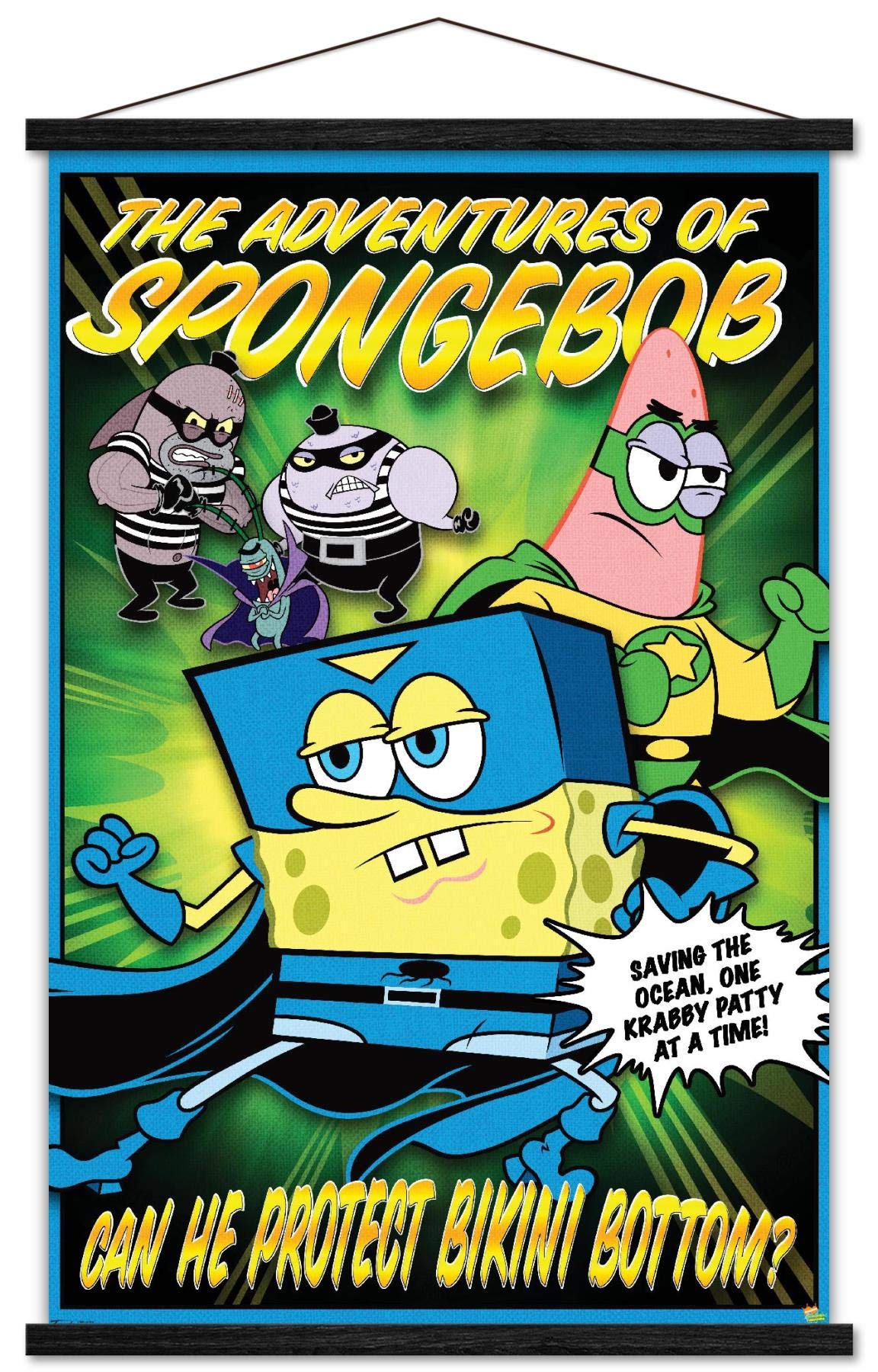 Trends International Nickelodeon SpongeBob SquarePants Funny Wall Poster - 22.375 x 34 Inch Premium Print with Black Hanger Bundle - Perfect for Kids' Room Decor, Classroom & Office Wall Art