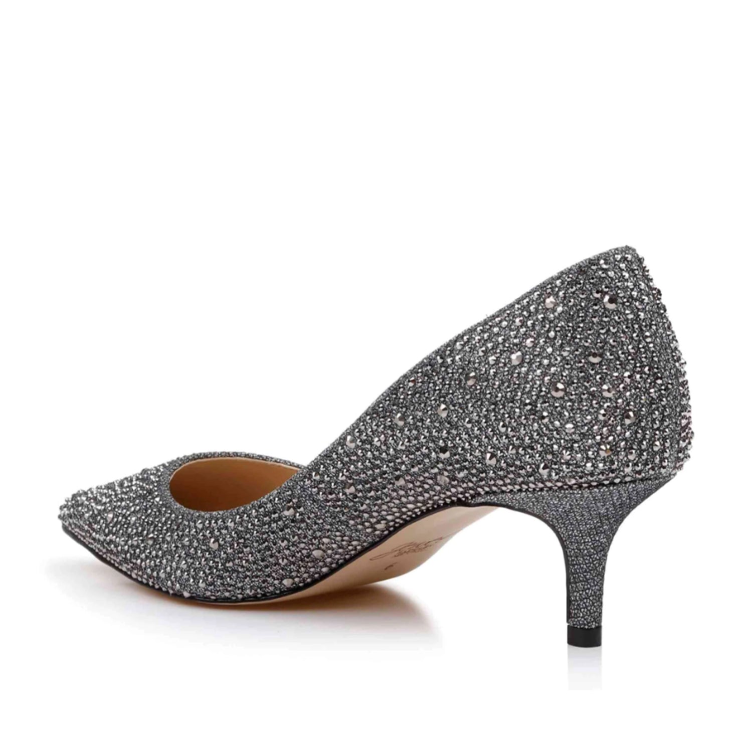 Badgley Mischka Women's Frenchie Pump Heels in Smoke Gray - Elegant Pointed Toe Dress Shoes for Weddings, Parties & Formal Events