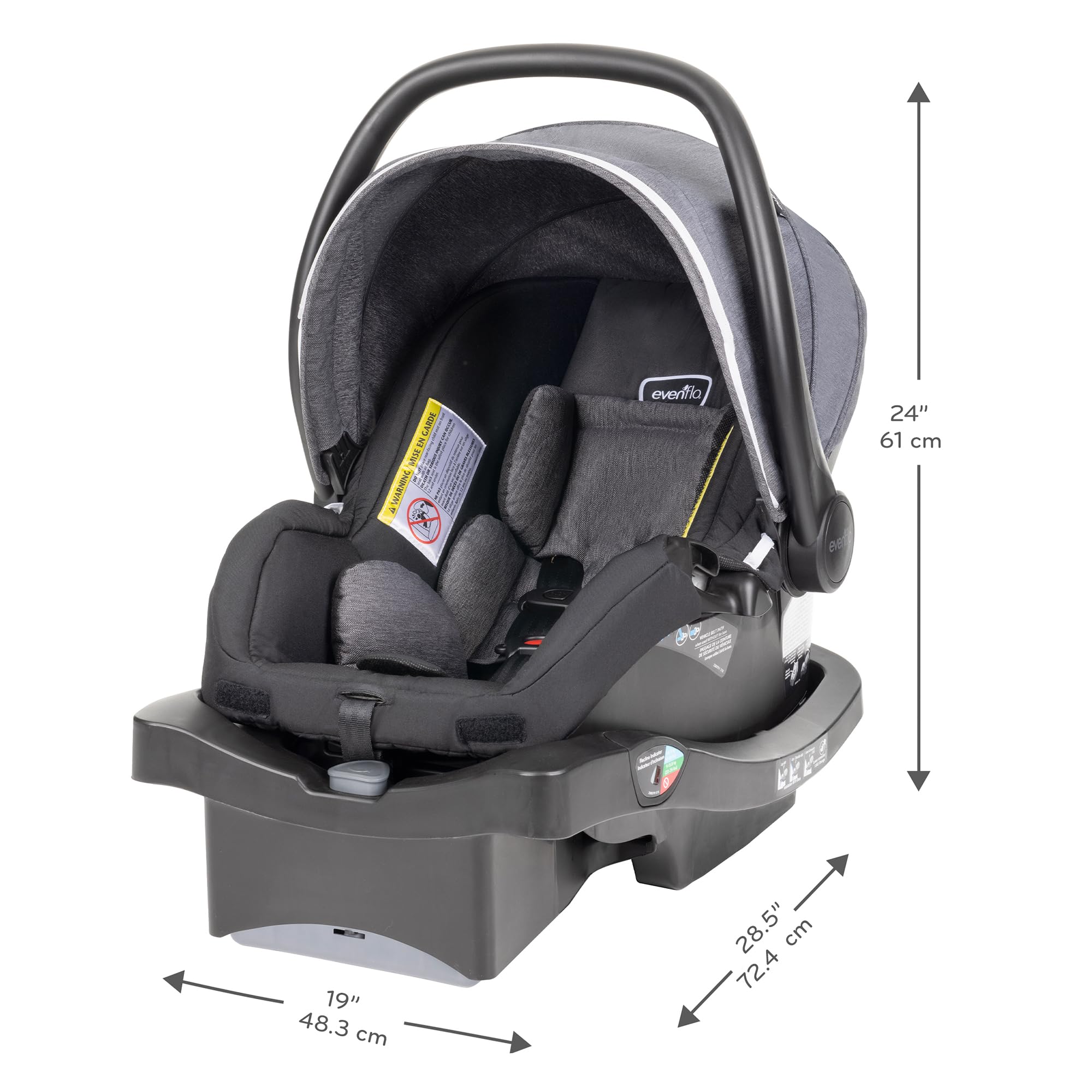 Evenflo Pivot Vizor Modular Reversible Stroller Travel System with LiteMax Infant Car Seat - 6 Adjustable Modes, Chasse Black | Lightweight Baby Stroller for Newborns to Toddlers | Perfect for Travel, Shopping & Daily Walks