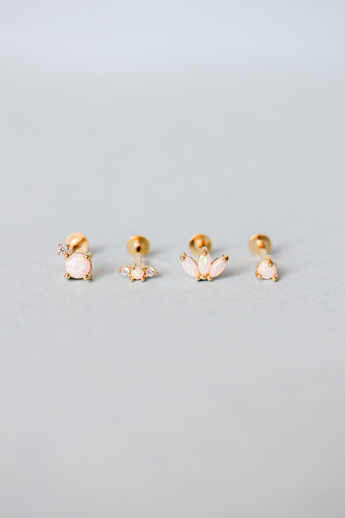 Gold Callie Flat Back Stud Earrings for Women - Perfect for Everyday Wear, Parties & Gifts