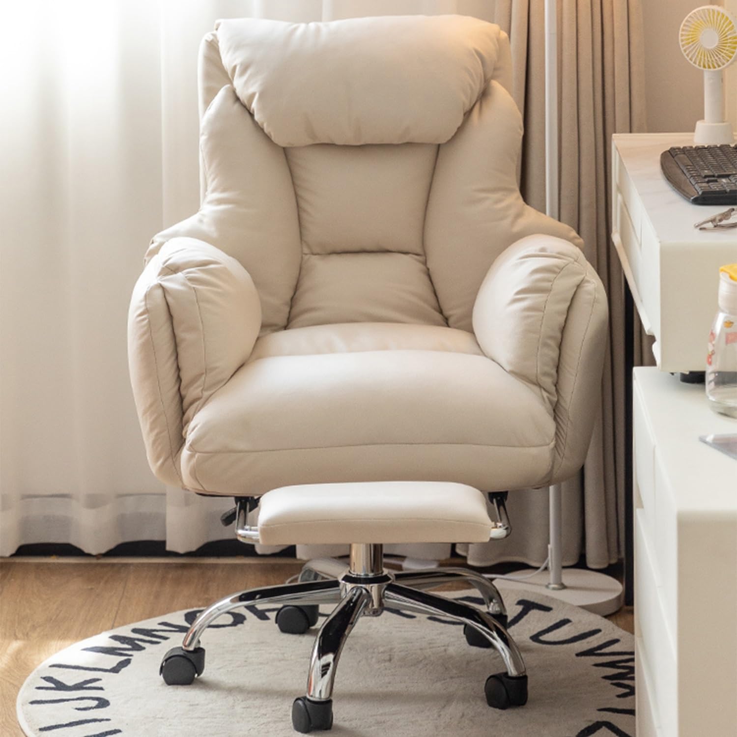Ergonomic Office Chair with Headrest & Wheels - Adjustable Height, Reclining High Back Computer Desk Chair for Home Office & Gaming (Black) - Perfect for Long Work Sessions, Online Meetings, and Comfortable Gaming