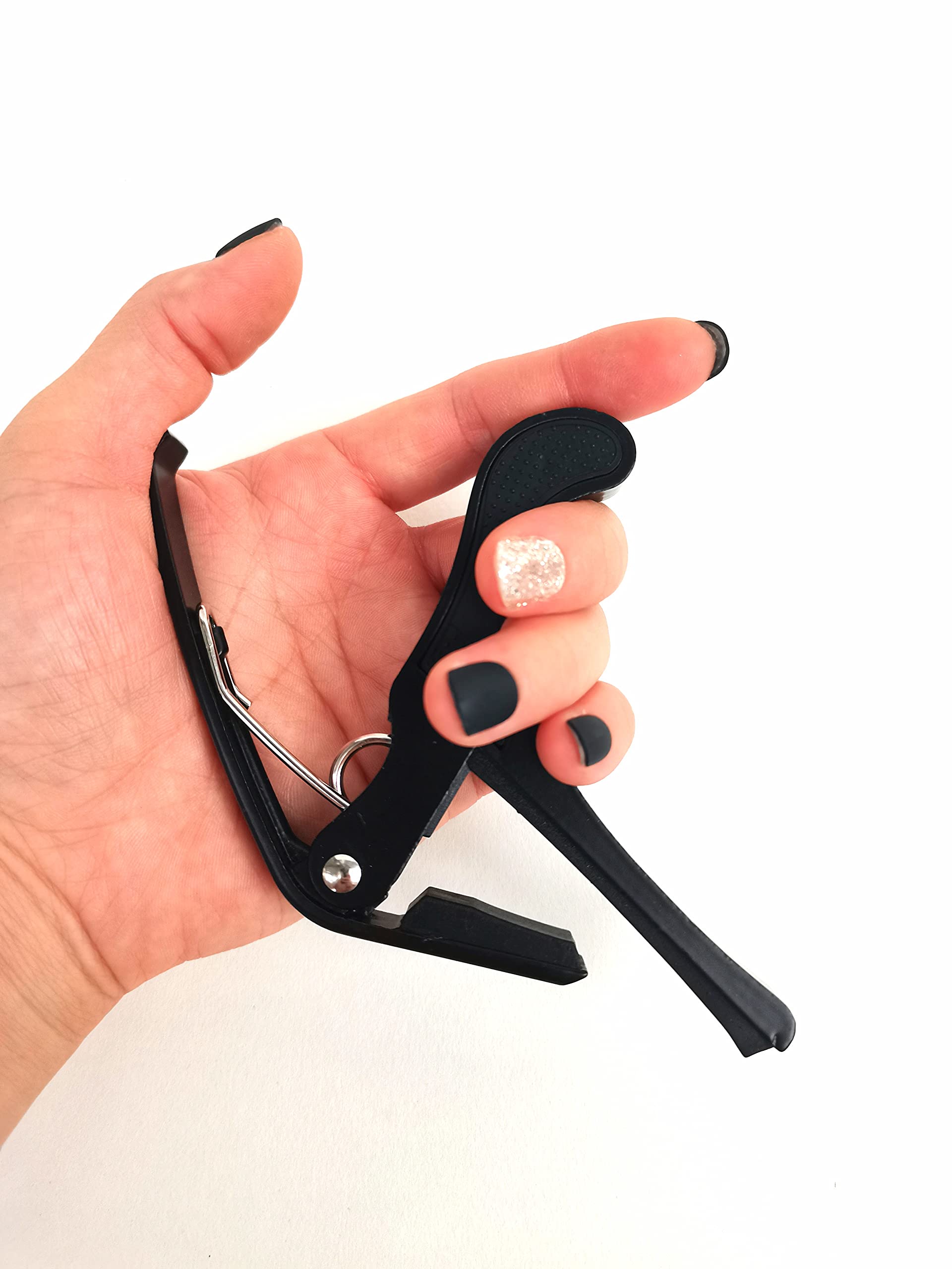 Professional Guitar Capo - Heavy Duty Metal Capo for Acoustic & Electric Guitars, Bass (Black) - Perfect for Live Performances, Studio Recording & Practice Sessions