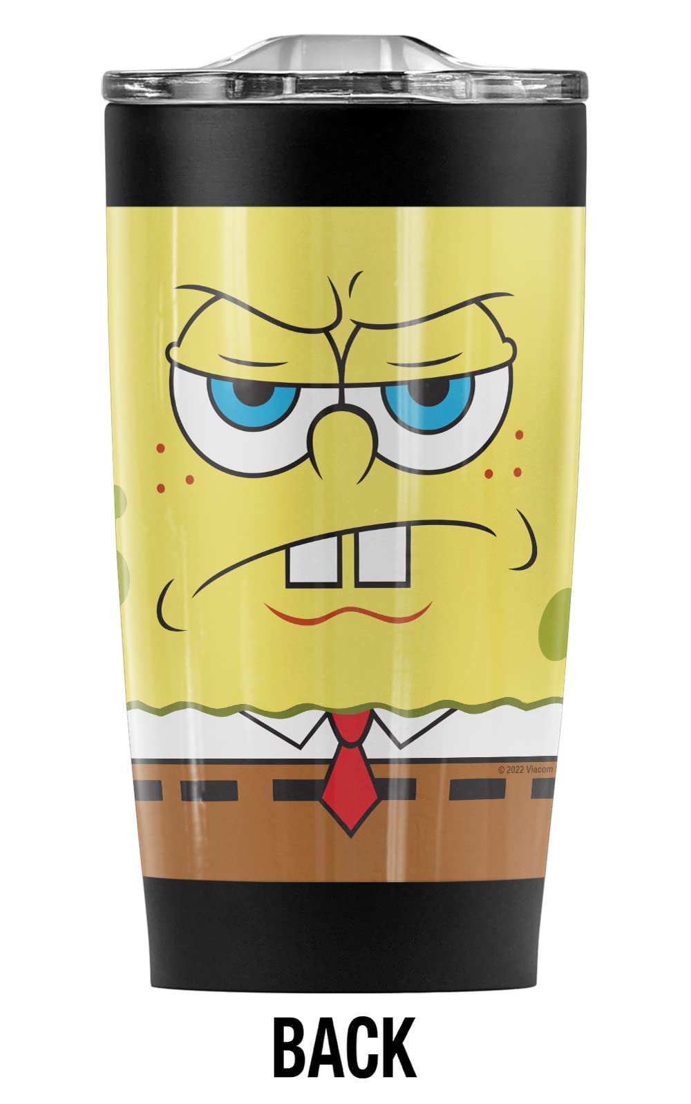 Spongebob Double-Sided 20oz Stainless Steel Vacuum Insulated Travel Tumbler with Leak-Proof Sliding Lid - Keeps Drinks Hot/Cold for Hours - Perfect for Office, Gym, Camping & Road Trips