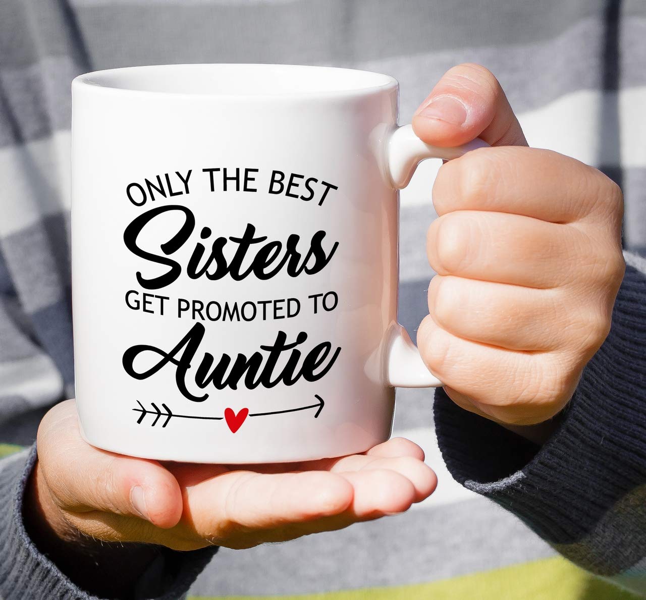 Retreez Funny 11 Oz Ceramic Coffee Mug - Best Sister Promotion to Auntie Gift - Sarcastic & Inspirational Tea Cup for Pregnancy Announcement, Baby Shower, Birthday - Perfect for Sisters, Friends & Nannies - Great for Coffee Breaks & Gift-Giving Occasions