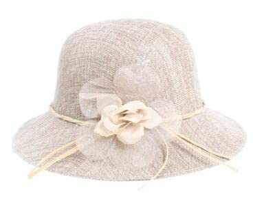 Stylish Women's Floppy Linen Sun Hat - Wide Brim Summer Beach Hat with Floral Design, Foldable & UV Protection for Travel, Outdoor Activities (Khaki, One Size) - Perfect for Beach Vacations, Pool Parties & Garden Outings