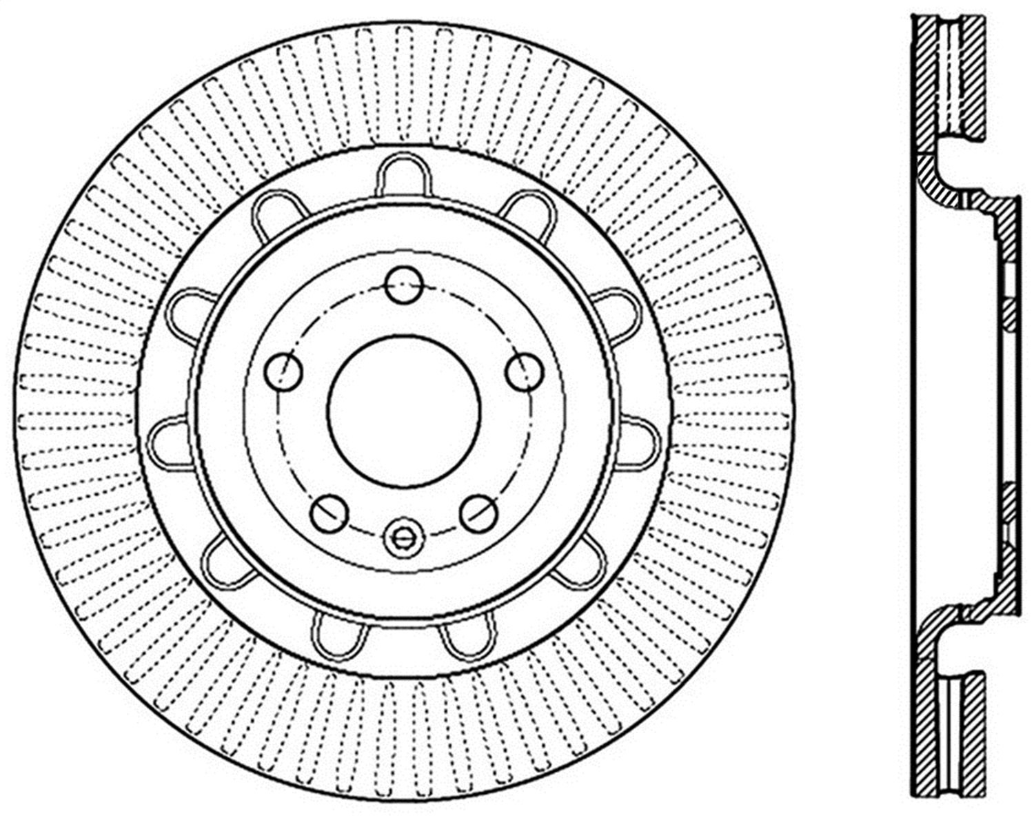 StopTech 128.65136R Sport Cross Drilled Brake Rotor - Front Right Replacement for High-Performance Cars | Perfect for Racing, Track Days & Street Use