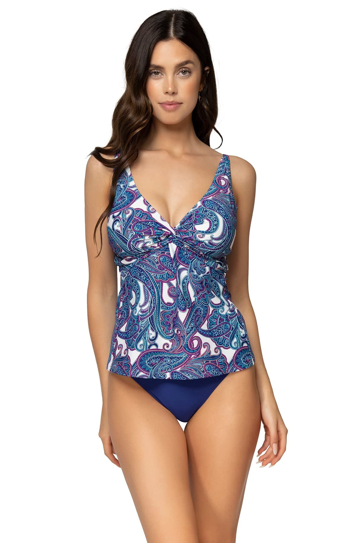 Stylish Women's Twist Tankini Swimsuit - Flattering Two-Piece Bikini for Beach & Pool - Perfect for Summer Vacations & Water Activities