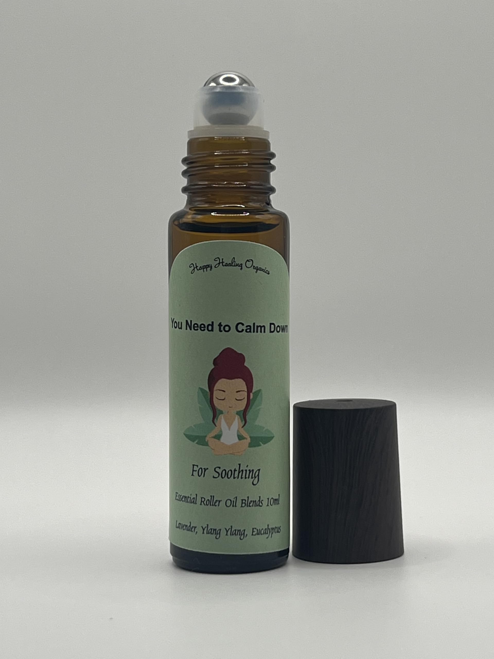Happy Healing Organics Stress Relief Roller Oil - Natural Calming Essential Oil Blend for Anxiety & Relaxation - Perfect for Aromatherapy, Yoga, and Sleep Aid
