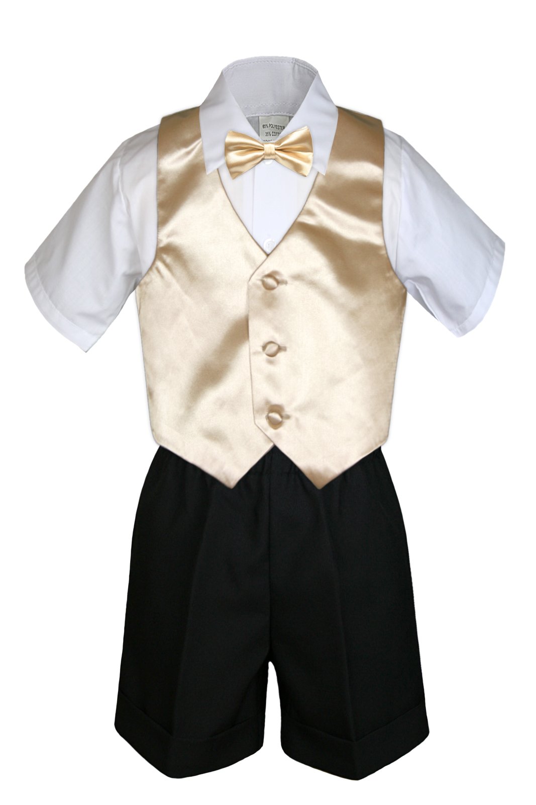 7-Piece Baby Boy Black Checkered Formal Suit Set with Vest & Bow Tie - Sizes S to 4T - Perfect for Weddings, Christenings & Special Occasions