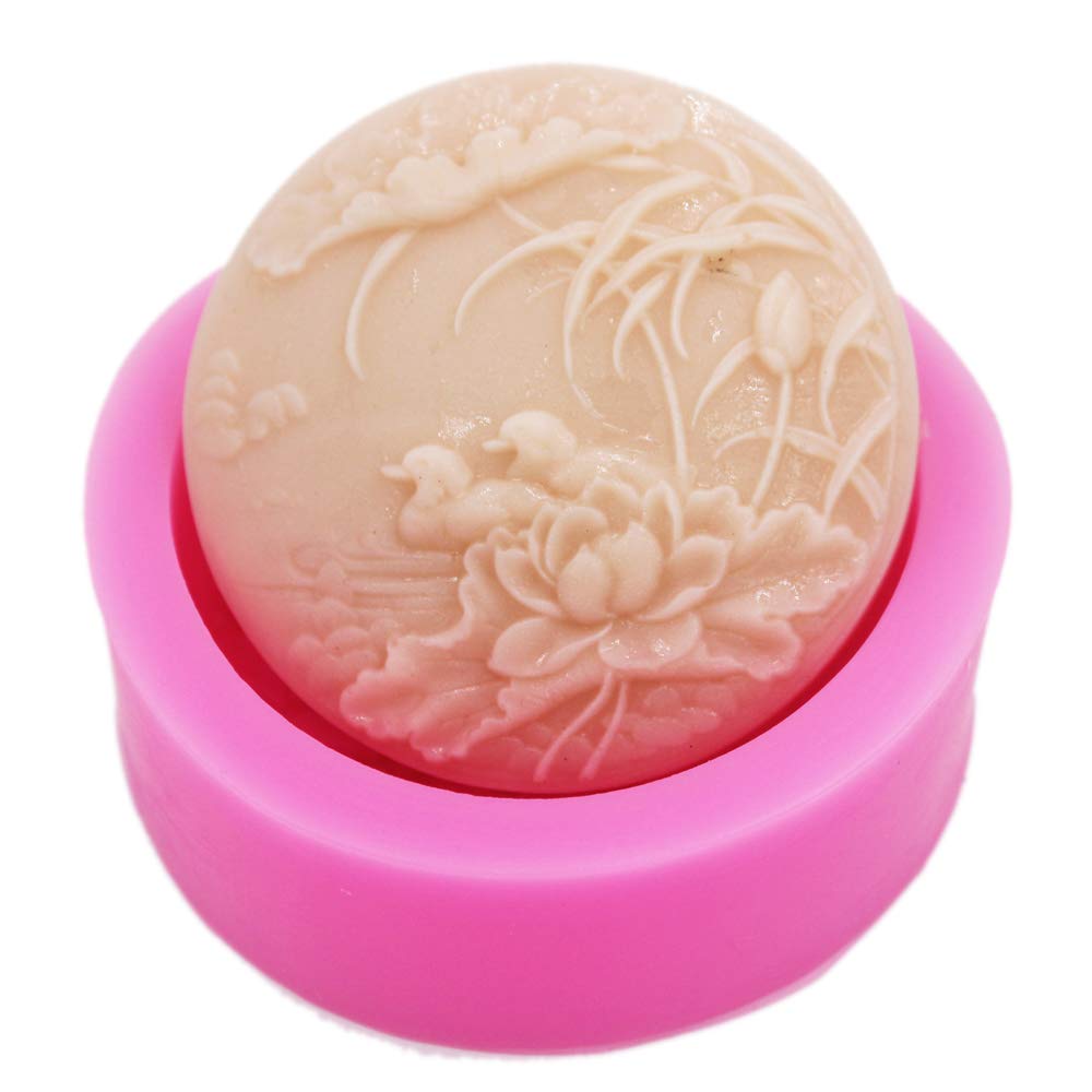 Handmade Silicone Soap Mold - Lotus Pond & Mandarin Duck Design for DIY Soap Making, Candle Making, Bath Bomb Crafting - Perfect for Home Decor, Gift Making & Craft Projects
