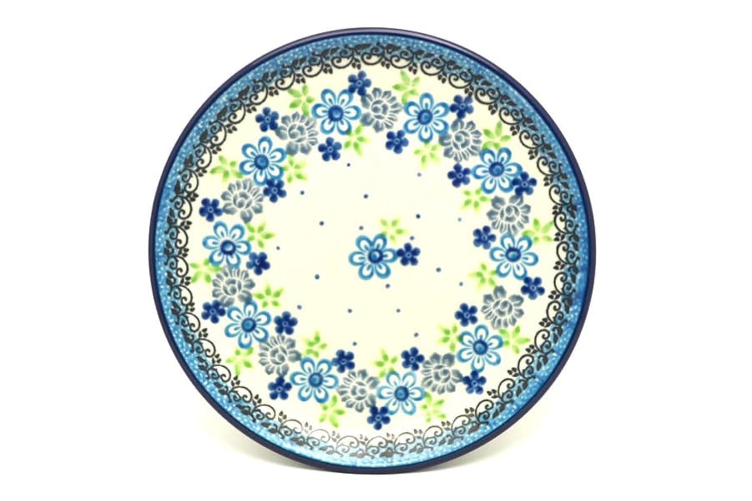 Handmade Polish Pottery Bread & Butter Plate (6.25 Inch) - Floral Design Stoneware for Breakfast, Dining & Home Decor - Dishwasher & Microwave Safe Ceramic Serving Platter