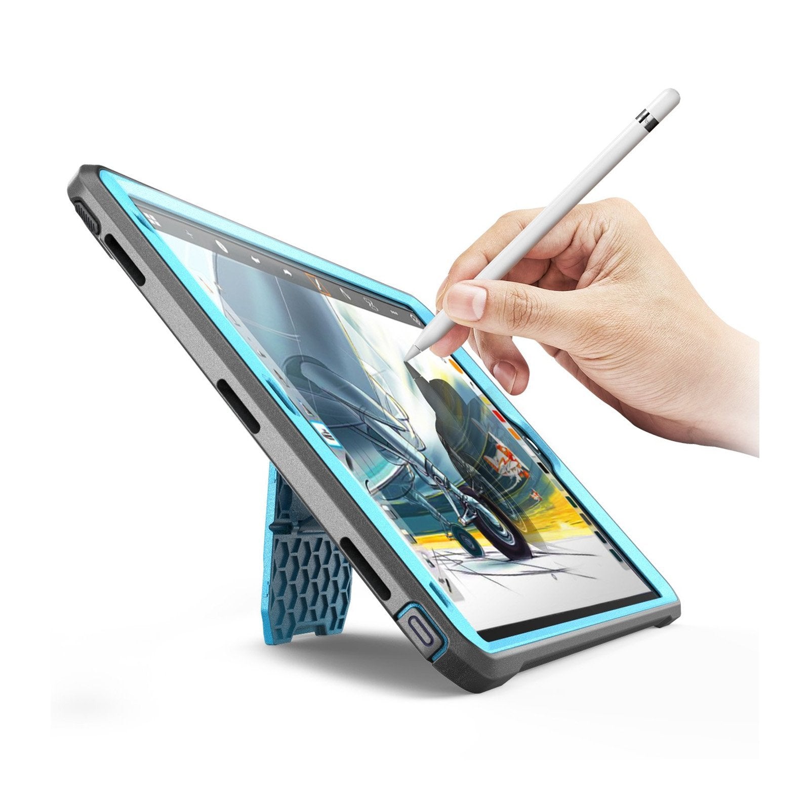 iPad Air 10.5 Inch (2019) Unicorn Beetle Pro Rugged Case with Built-in Screen Protector - Shockproof, Drop Protection, Heavy Duty Cover - Perfect for Outdoor, Travel & Daily Use (Blue)