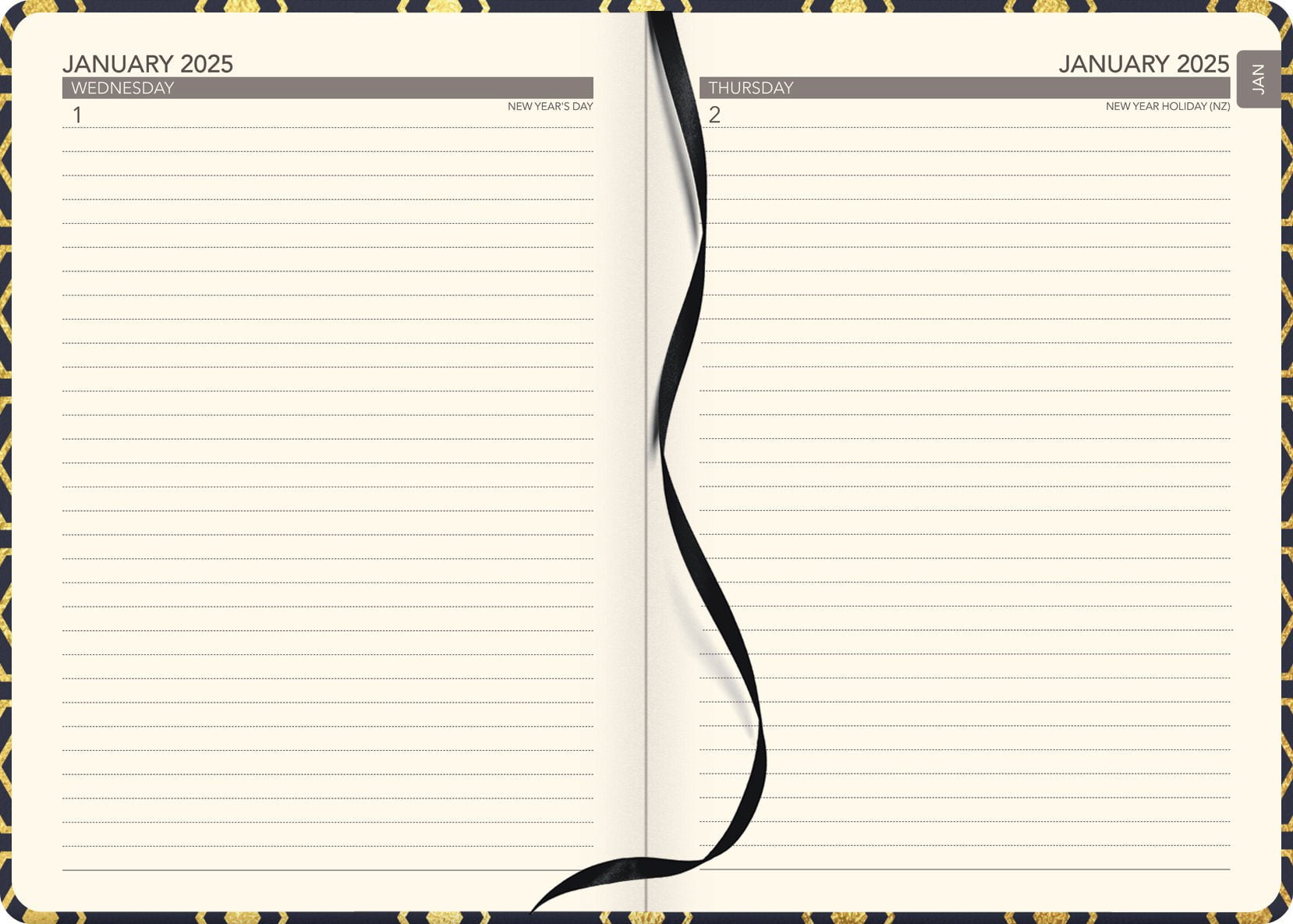 2025 Collins Diary A51 - Day Per Page Planner with Laminated Hard Cover, Geometric Design, 148mm x 210mm (5.8