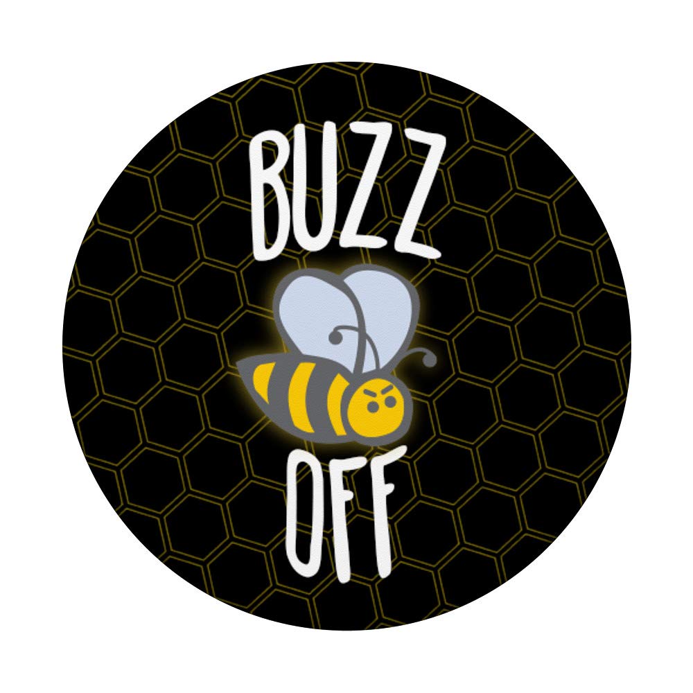 Buzz Off Cute Graphic Phone Stand Holder - Universal for iPhone Samsung Smartphones - Perfect for Desk, Bedside & Travel Use
