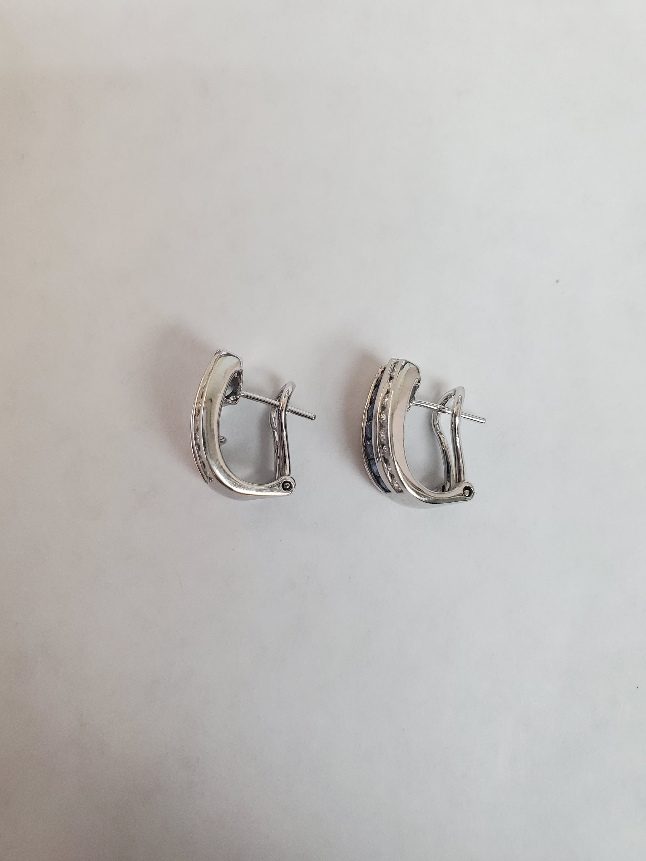 2.52cttw Sapphire and Diamond Statement Earrings in 14k White Gold - Perfect for Weddings, Anniversaries & Special Occasions