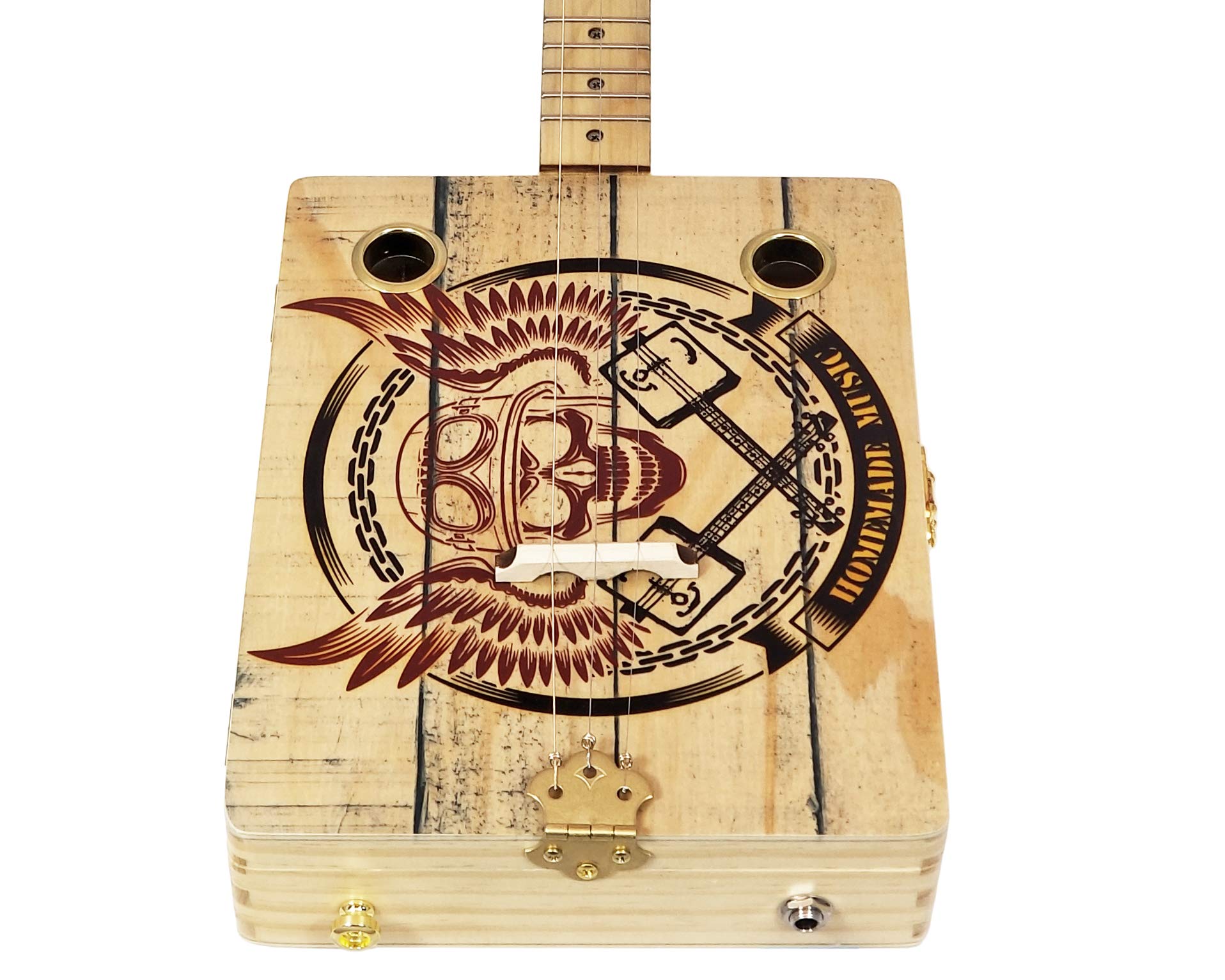 3-String Acoustic-Electric Cigar Box Guitar | Handmade in USA | Unique Blues & Folk Instrument for Beginners & Professionals | Perfect for Campfires, Jam Sessions & Home Recording