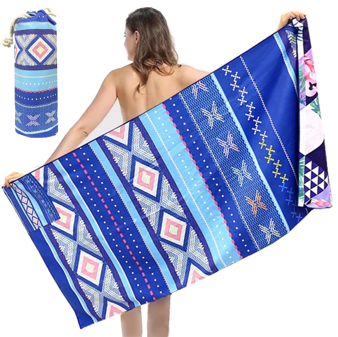 HAOKUN Boho Oversized Beach Towel - Quick Dry Microfiber Sand Free Towel 31