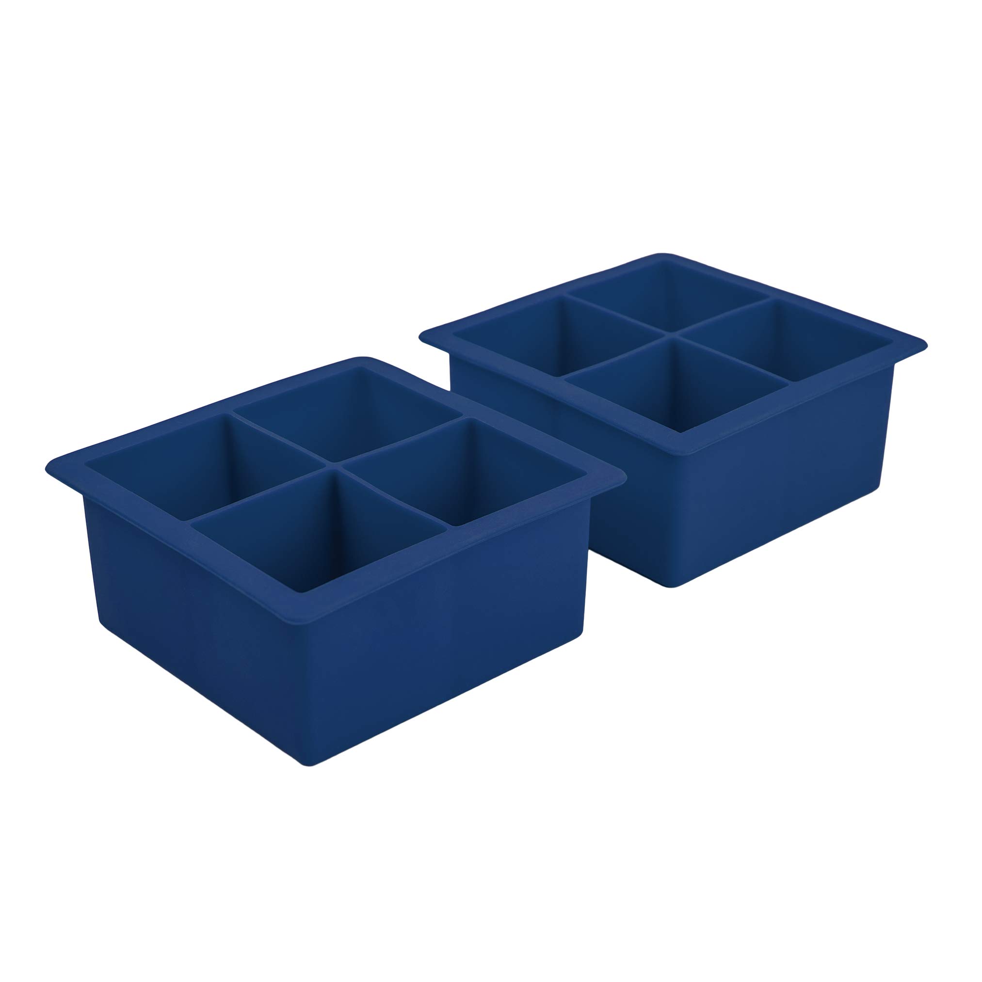 Tovolo Elements XL Ice Cube Tray Set of 2 - Silicone Ice Trays for Whiskey, Bourbon & Cocktails | Extra Large BPA-Free Cubes | Dishwasher Safe | Perfect for Home Bars, Parties & Entertaining | Blueberry