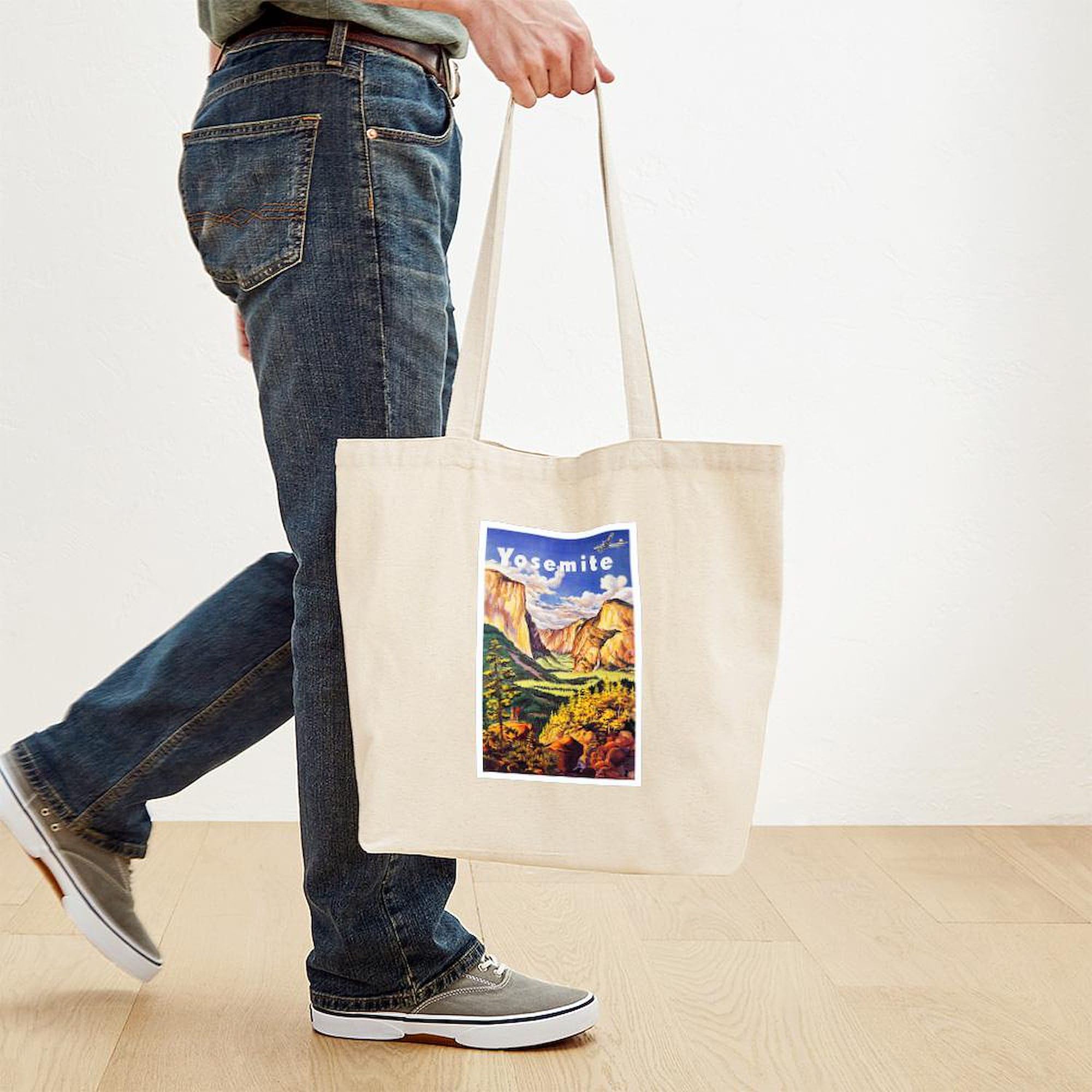 Yosemite Travel Poster Canvas Tote Bag - Eco-Friendly Reusable Shopping Bag for Groceries, Beach & Daily Use | CafePress
