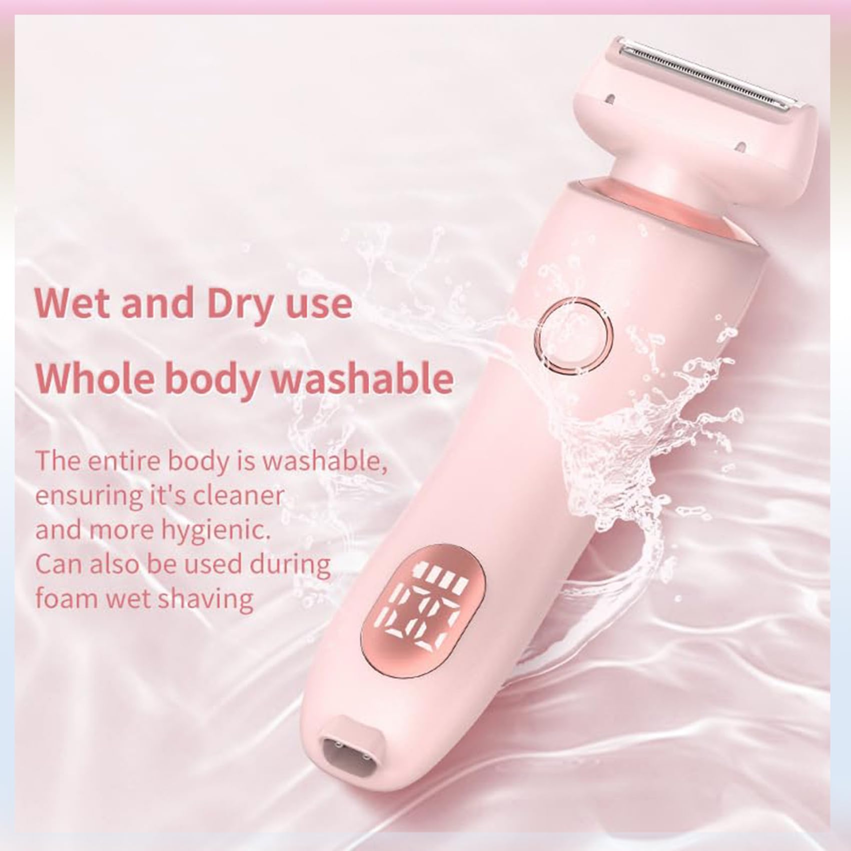 2025 New 2-in-1 Electric Shaver for Women - Rechargeable Wet/Dry Cordless Razor with LED Display (Blue) | Perfect for Travel, Gym & Quick Hair Removal at Home