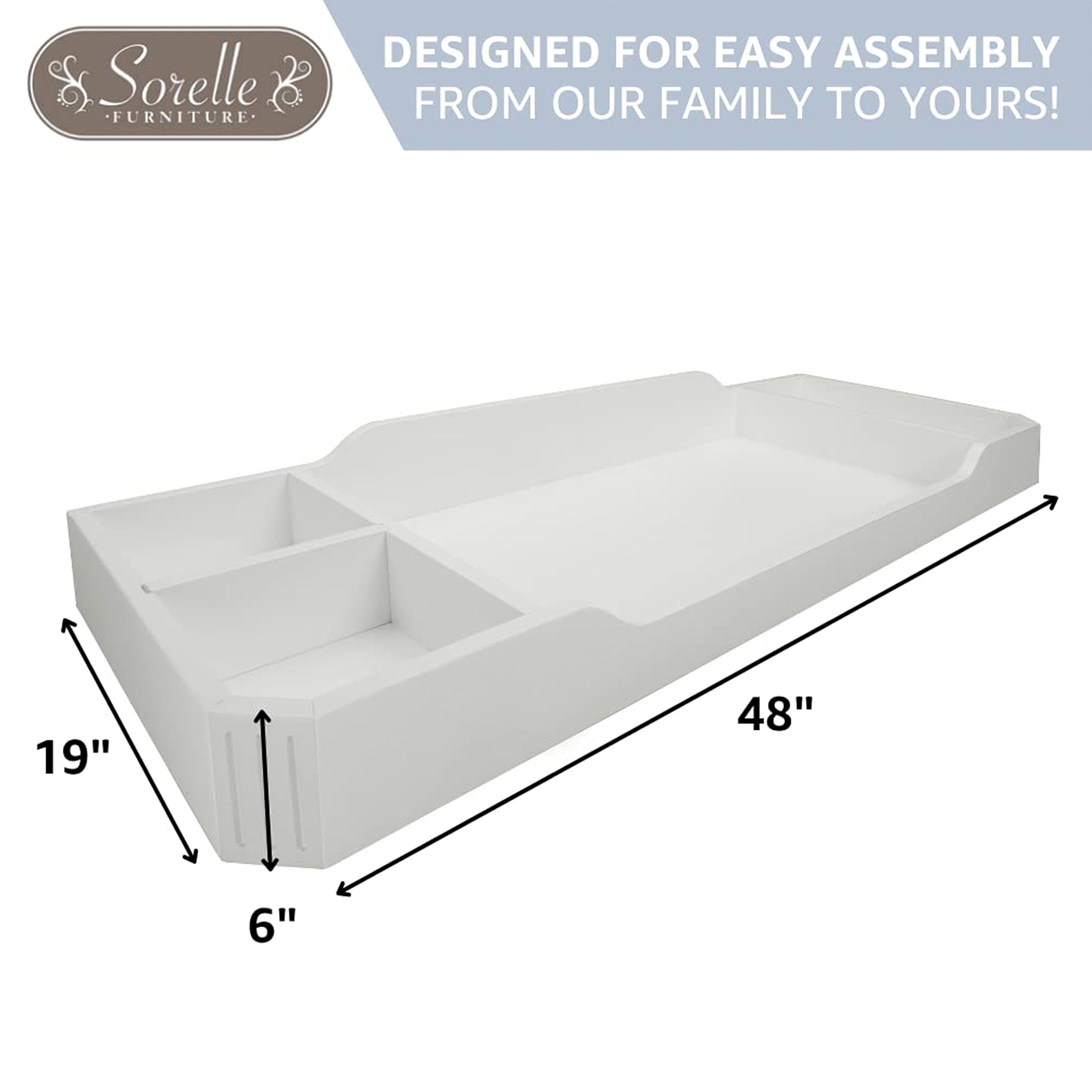 Sorelle Baby Changing Table Topper for Dresser - White Nursery Furniture | Diaper Changing Station & Dressing Solution for Newborns & Infants | Perfect for Nursery Rooms & Daycare Centers