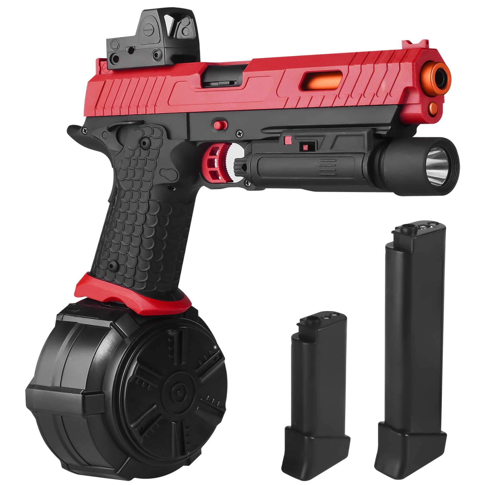 Electric Gel Ball Blaster Toy X5 - Full Auto Splat Blaster Gun with Drum Magazine & Safety Goggles | Outdoor Team Battle Game Toy | X2 Upgraded Version for Teens & Adults 14+ (Red) | Perfect for Backyard Wars, Nerf Battles & Outdoor Team Competitions