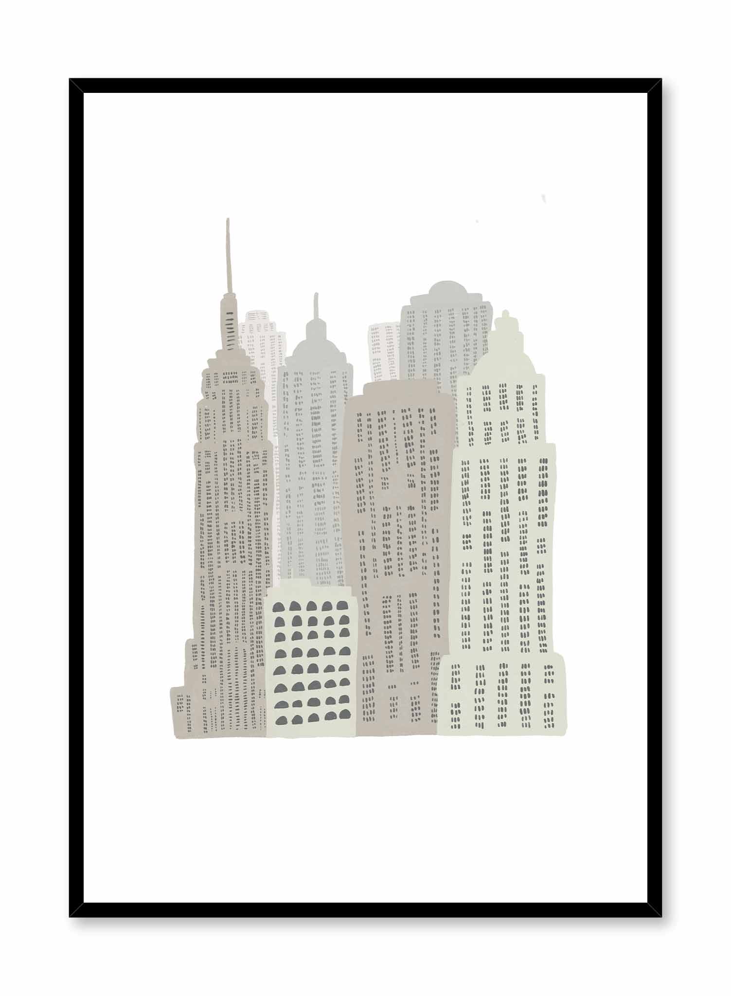 Manhattan Skyline Poster - New York City Wall Art Decor for Home, Office & Gifts | Perfect for Living Room, Bedroom & Office Spaces