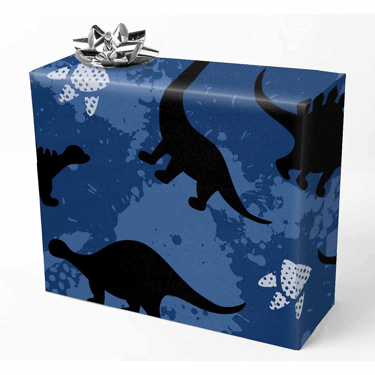 InterestPrint Dinosaur Wedding Wrapping Paper - 1 Roll for Gift Wrapping, Party Decorations & Special Occasions