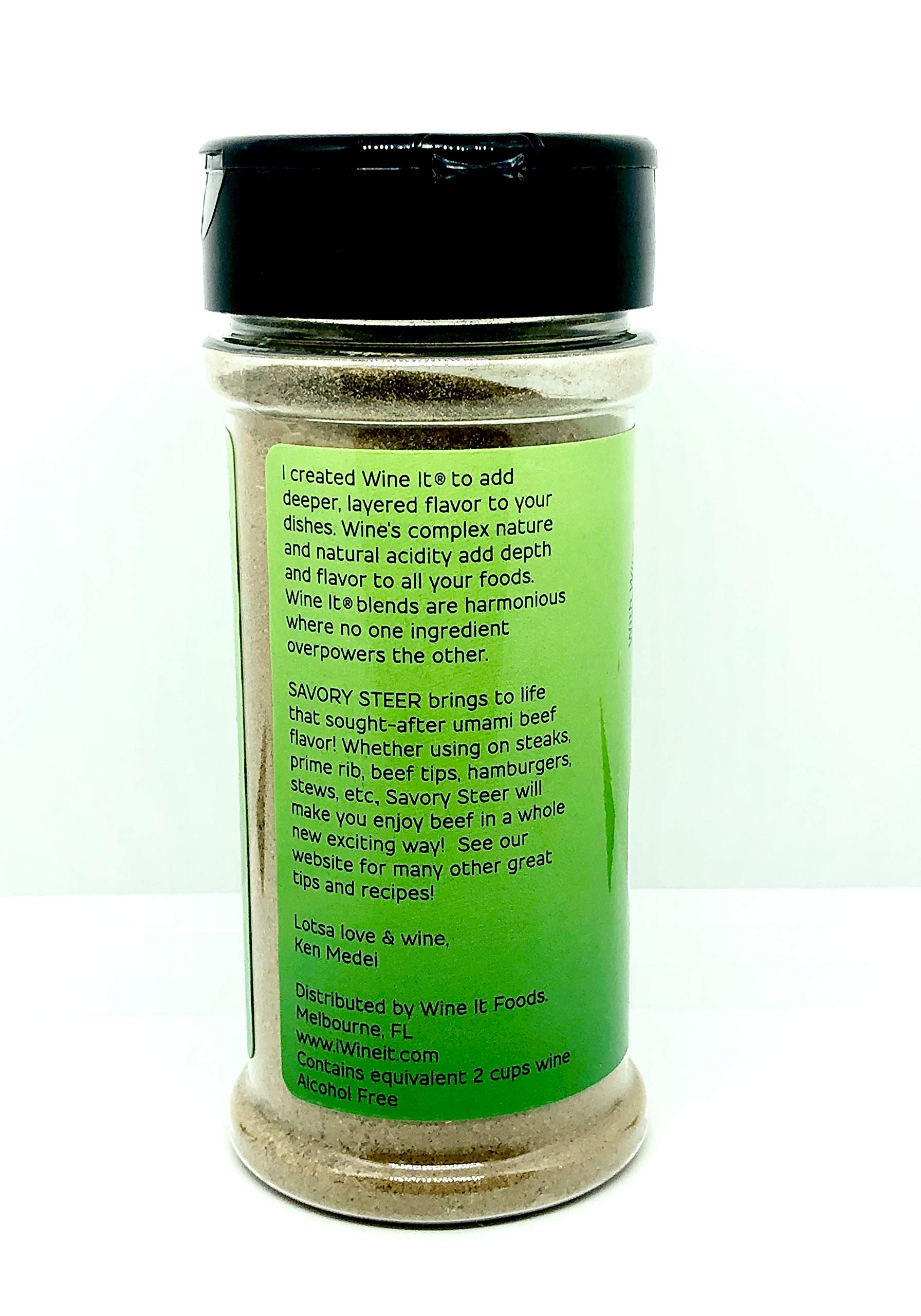 Wine It SAVORY STEER Seasoning & Rub - Premium Meat Spice Blend for Beef, Game, Tuna, Salmon & Chicken | Perfect for Grilling, BBQ, Roasting & Home Cooking