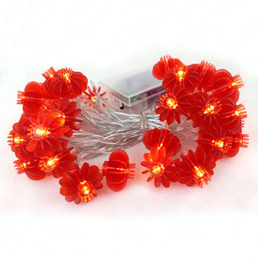 40 LED Red Lantern String Lights - 13ft/4M Battery Operated Fairy Lights for Wedding, Party, Christmas & Chinese New Year Decorations | Indoor & Outdoor Festive Lighting for Garden, Patio and Holiday Events