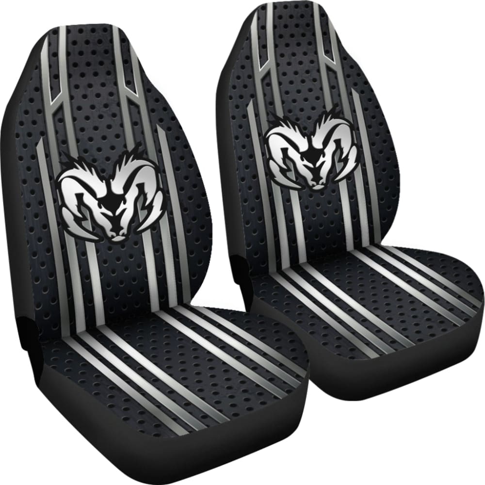 Custom Black & Grey Dodge Ram Car Seat Covers - Premium Fit for 2 Seats (Model 212603) | Durable Protection for Trucks & Off-Road Adventures