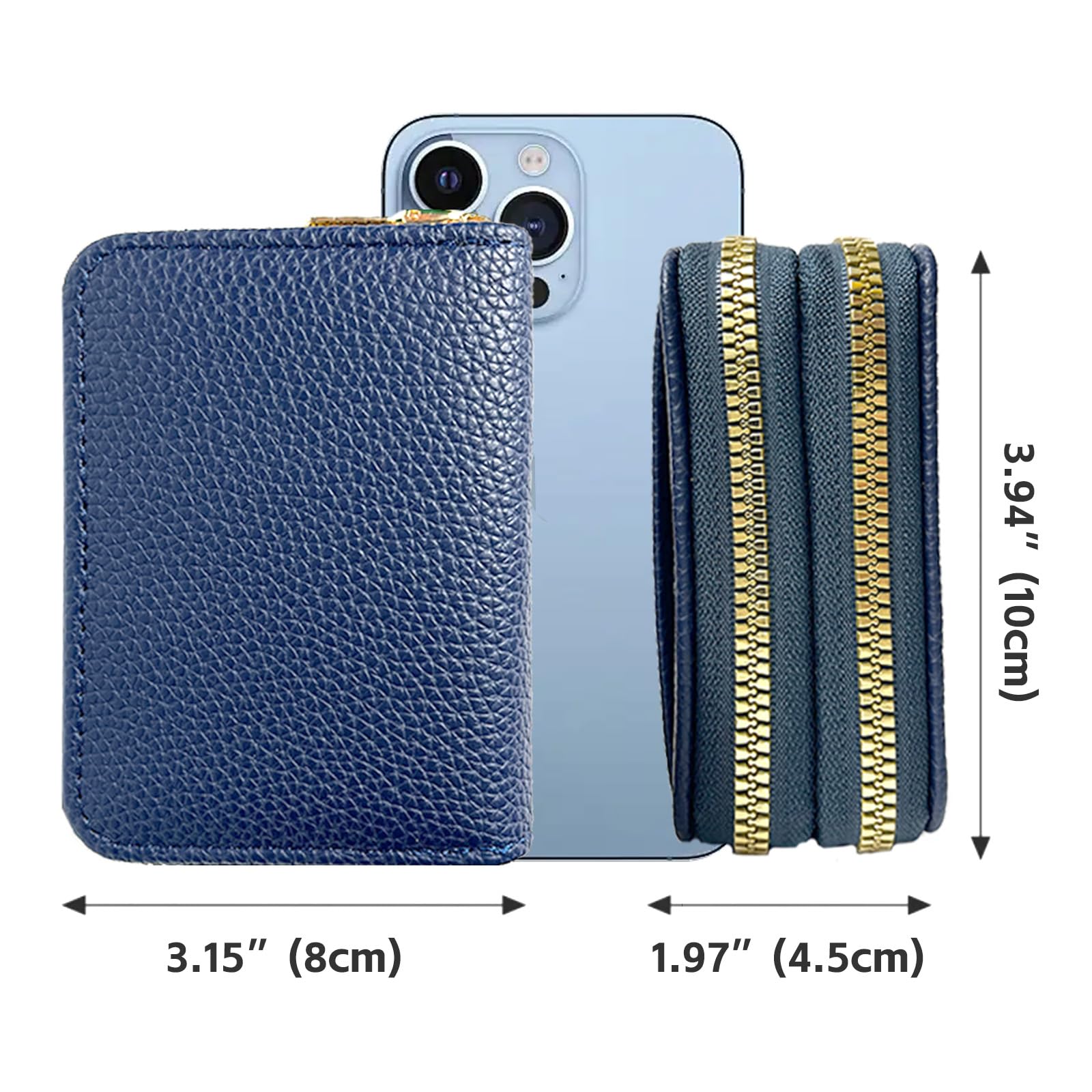 RFID Blocking Credit Card Wallet for Women - Slim Zipper Card Holder with Wrist Strap | Secure Travel & Everyday Use