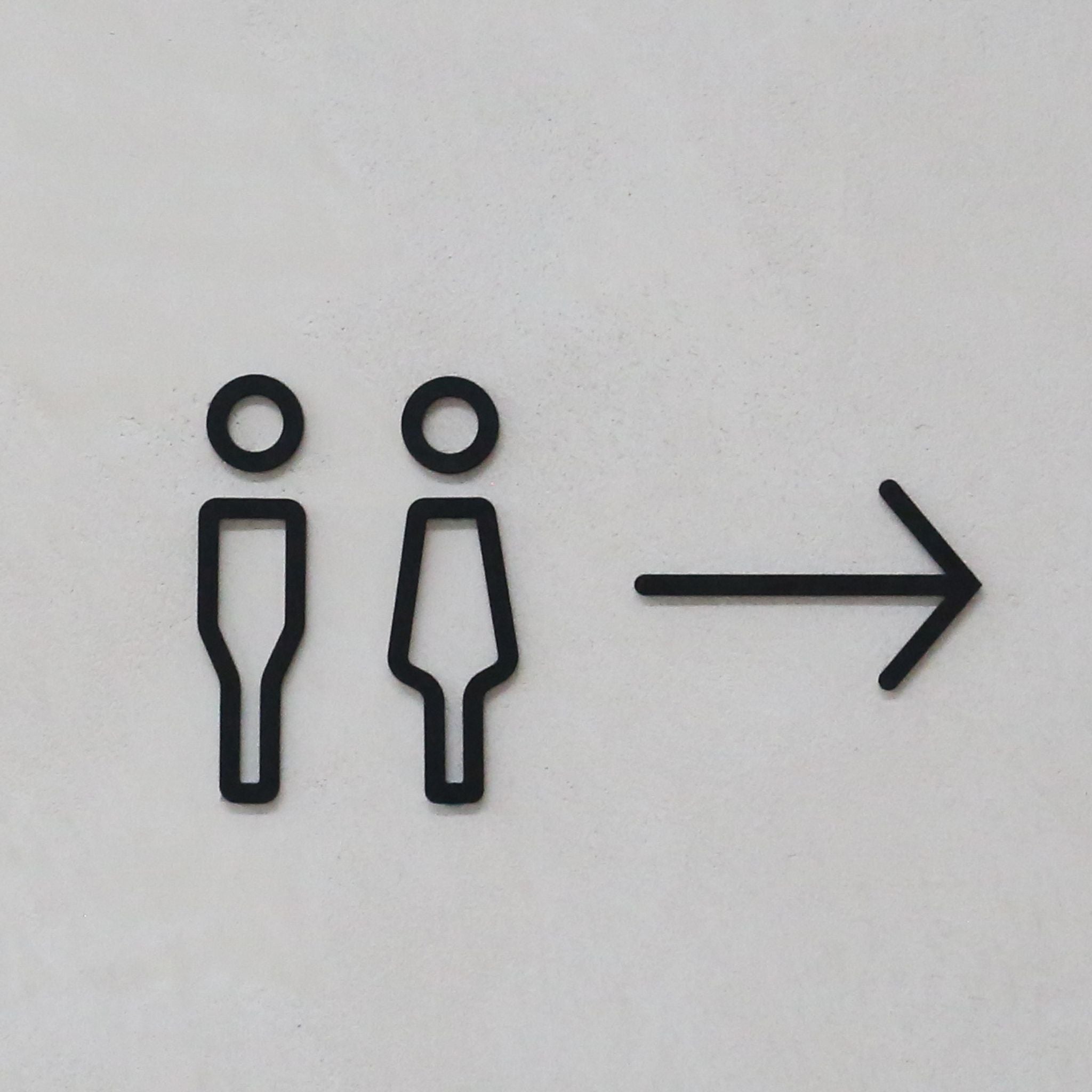 DESIGNSTUFF Gender Neutral Restroom Sign - Her/Him Bathroom Signage in Black - Perfect for Offices, Restaurants & Public Spaces
